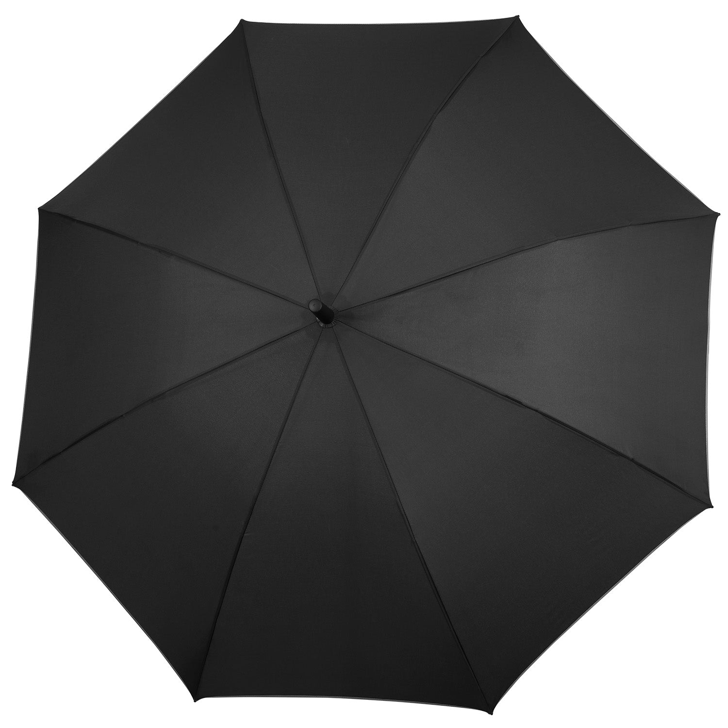 Ombrello Lungo Nero con Manico in Legno - Perletti