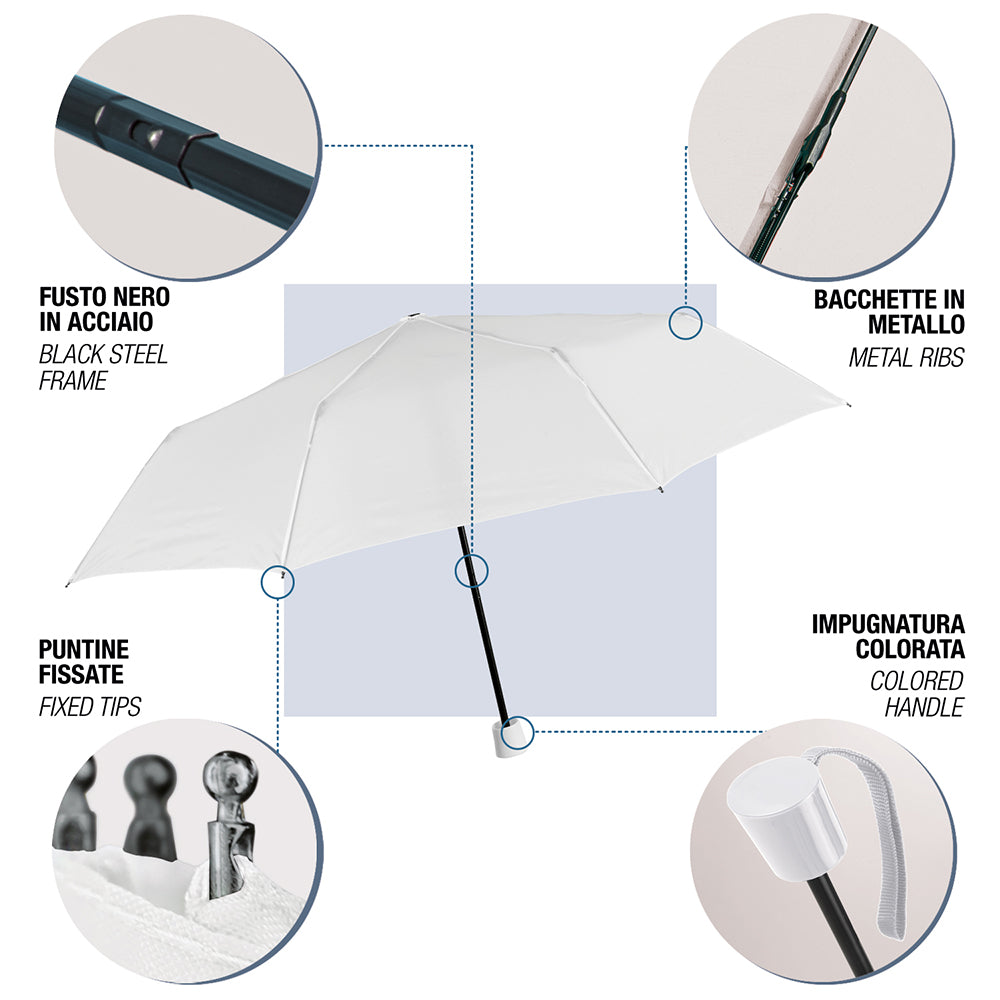 Ombrello Bianco Pieghevole da Sposa - Perletti