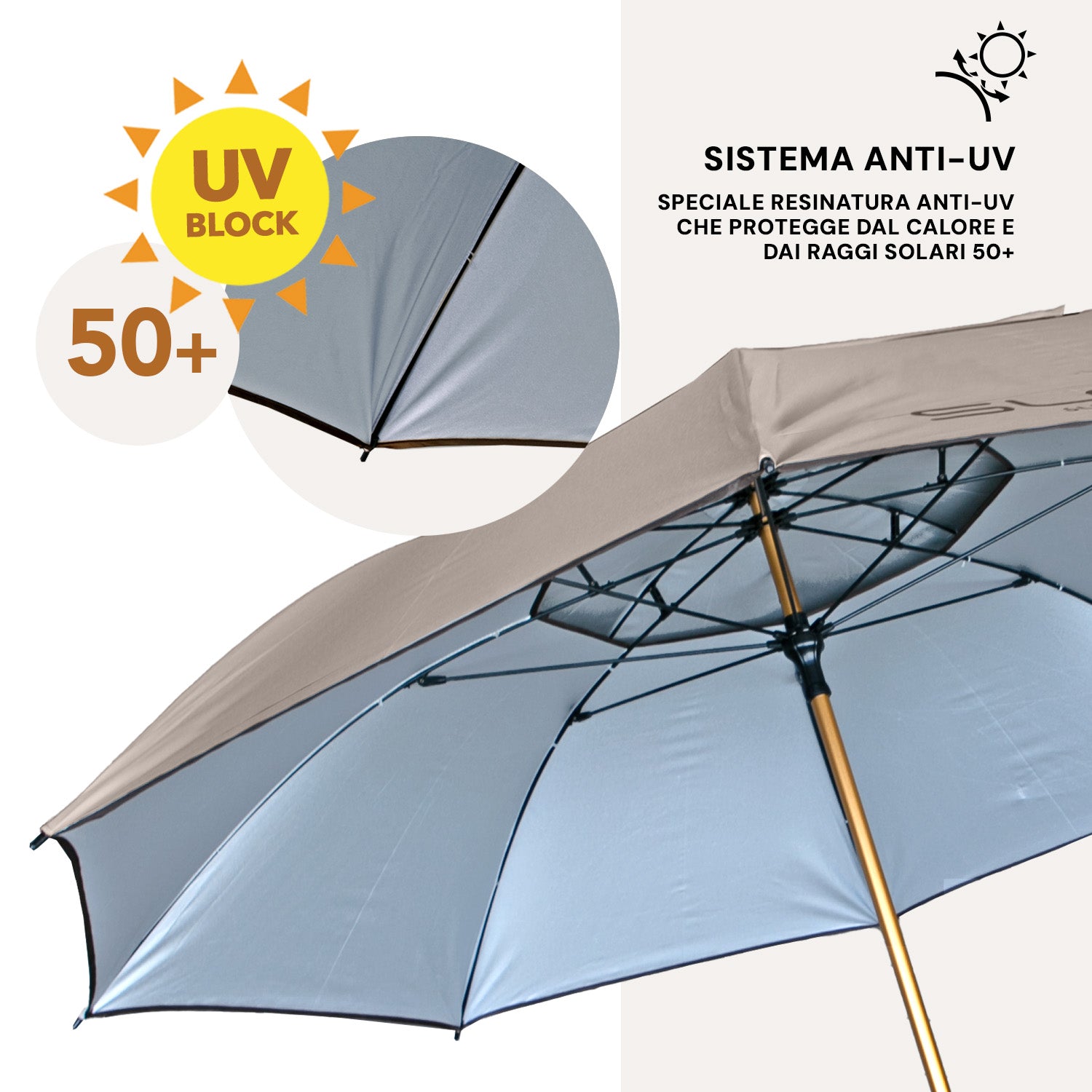 Ombrellone da Esterno con Power Bank Solare - Perletti