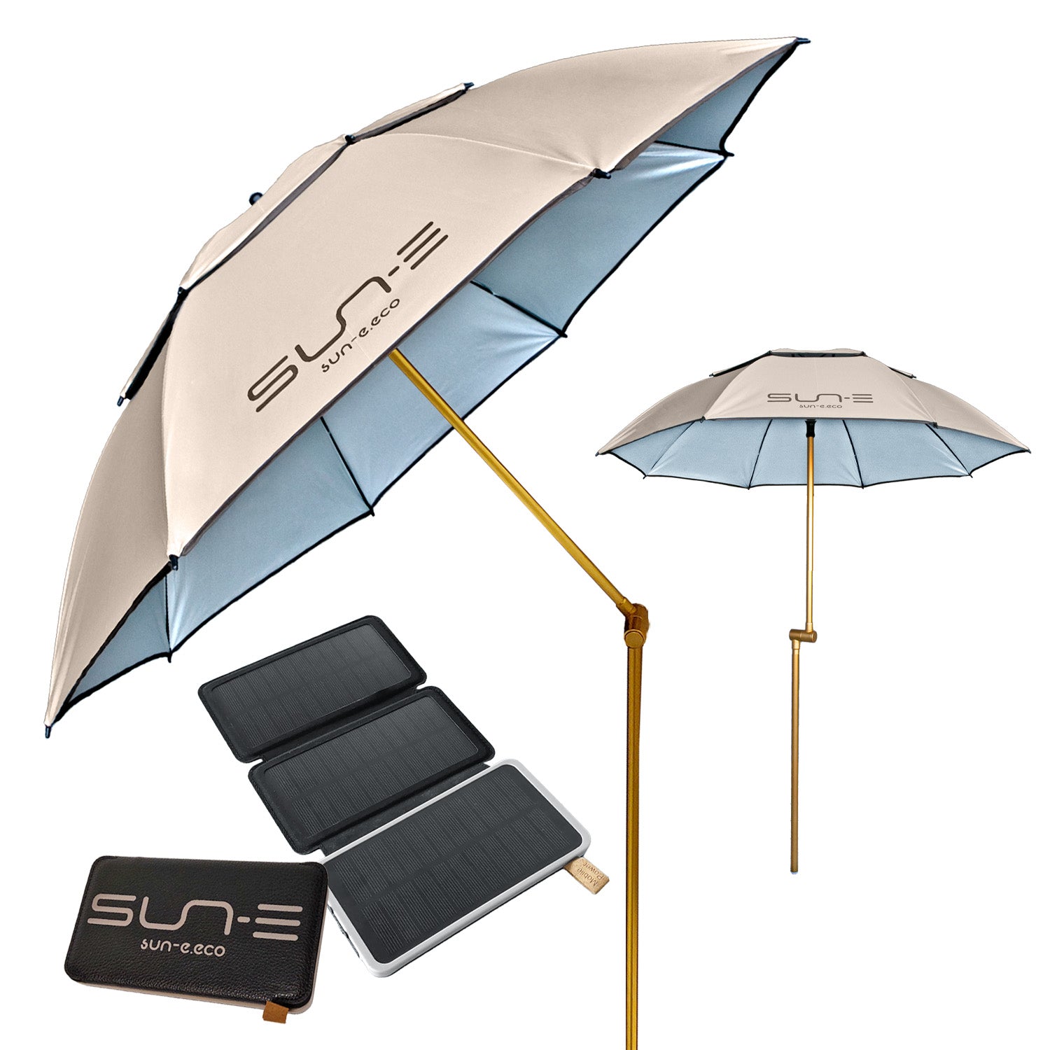 Ombrellone da Esterno con Power Bank Solare - Perletti