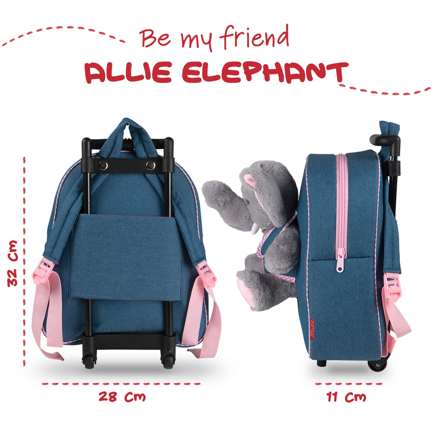 Trolley in Denim con Peluche - Perletti
