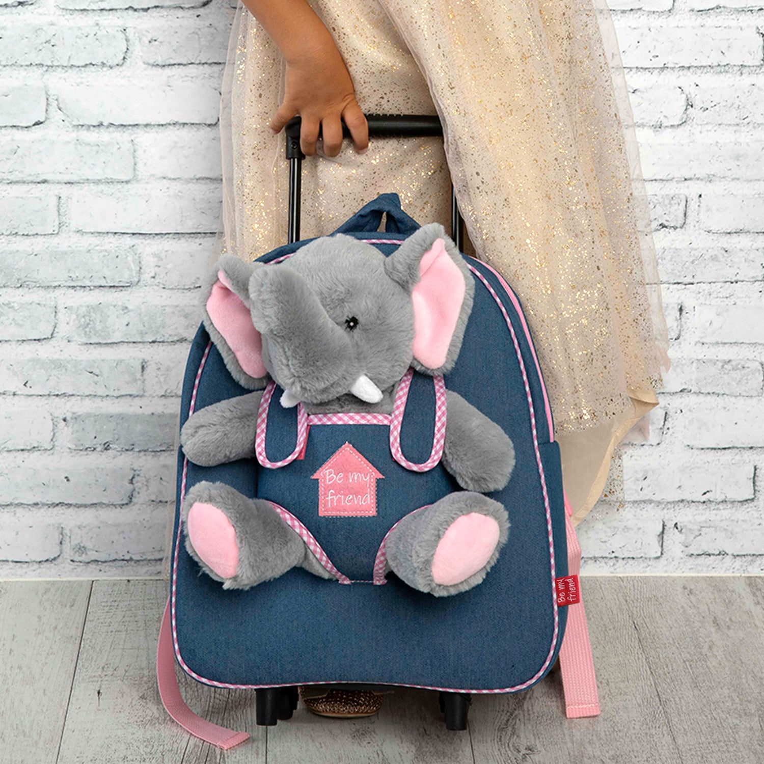 Trolley in Denim con Peluche– PERLETTI