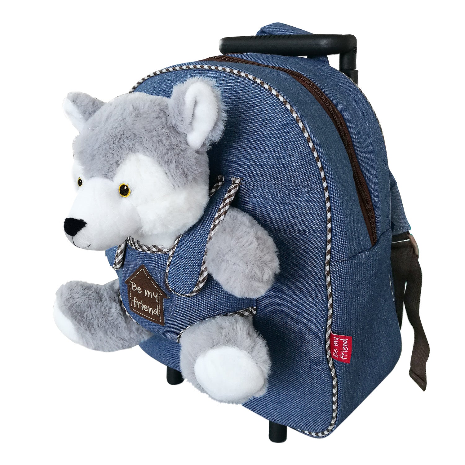 Trolley in Denim con Peluche - Perletti