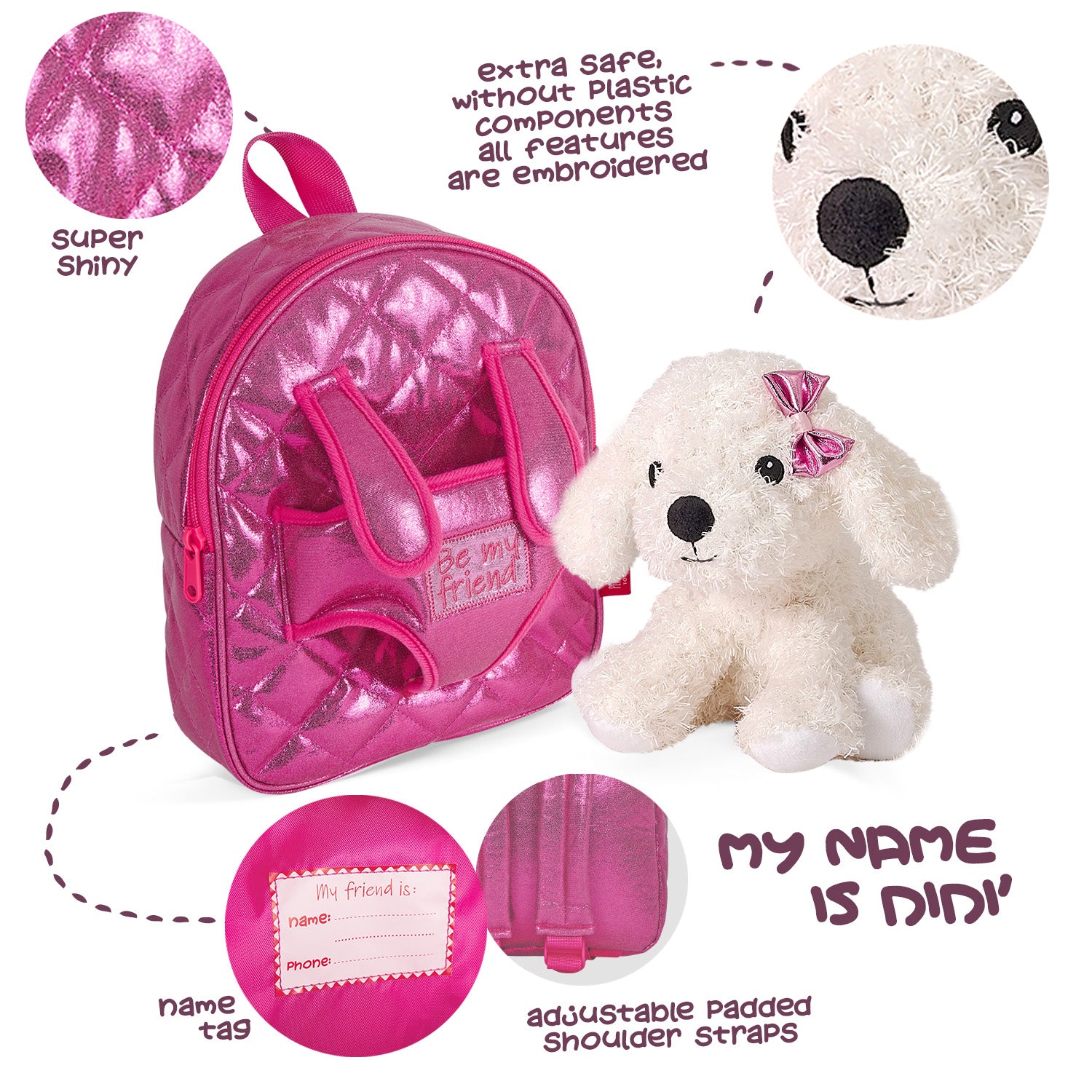 Zainetto con Peluche Barboncino - Perletti