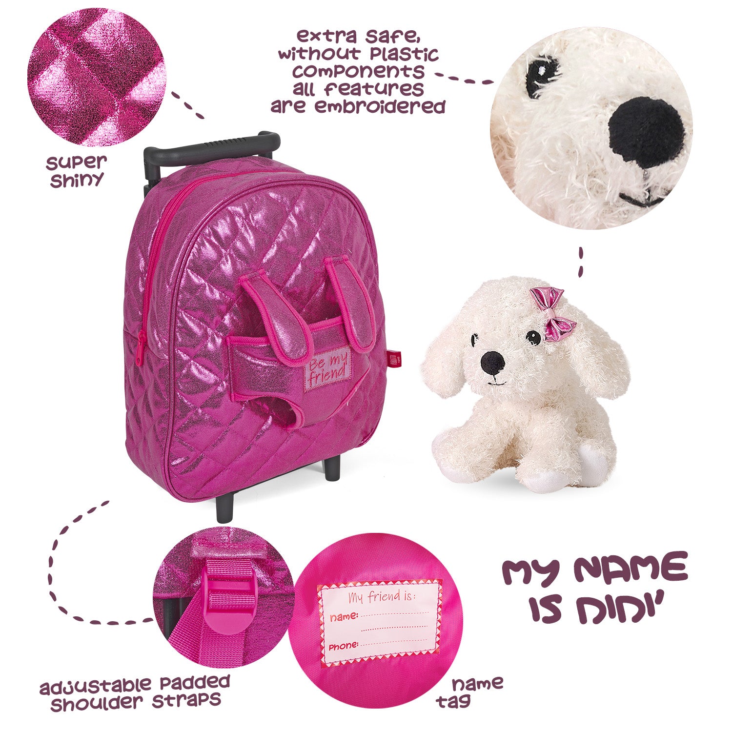 Trolley con Peluche Barboncino - Perletti