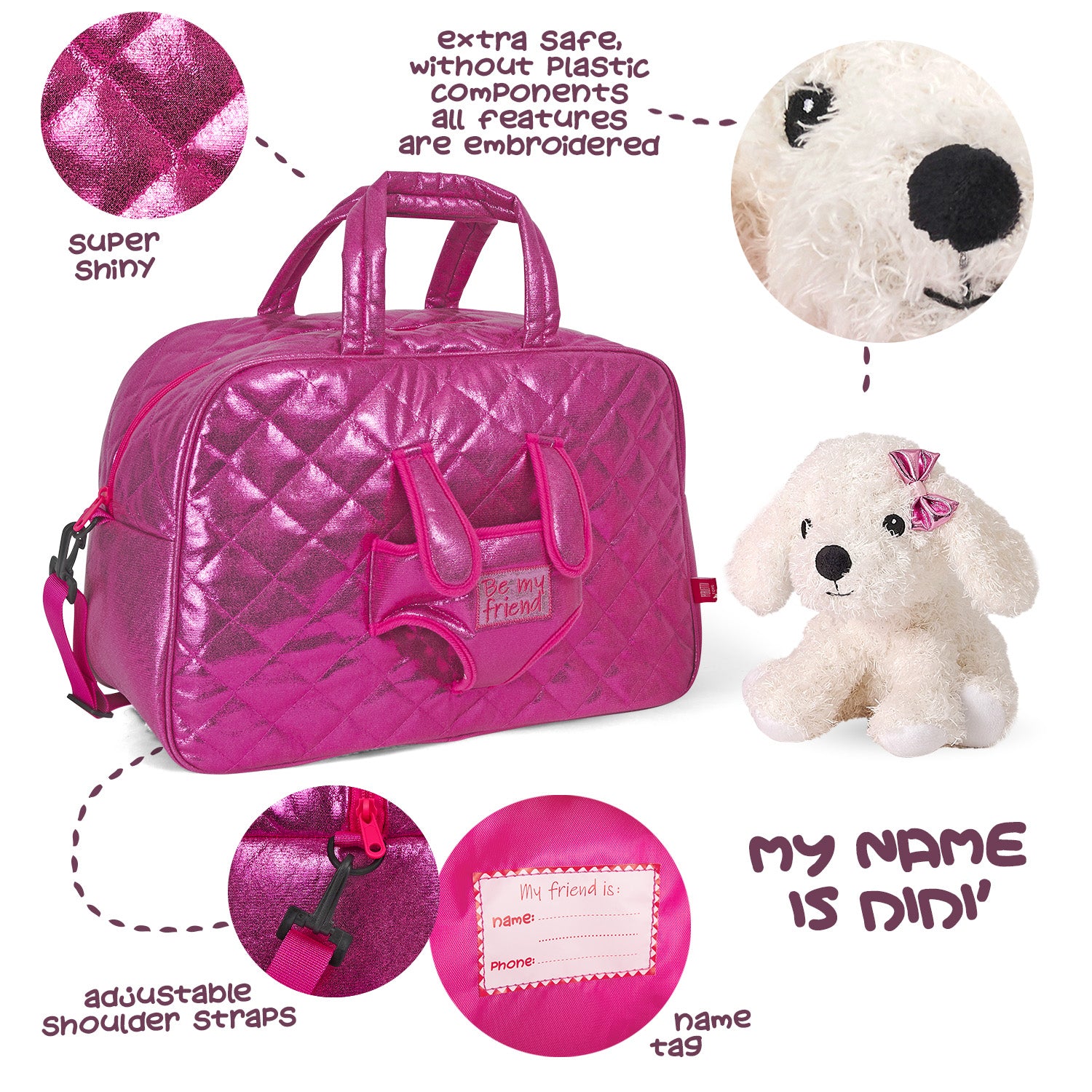 Borsa Sport con Peluche Barboncino - Perletti
