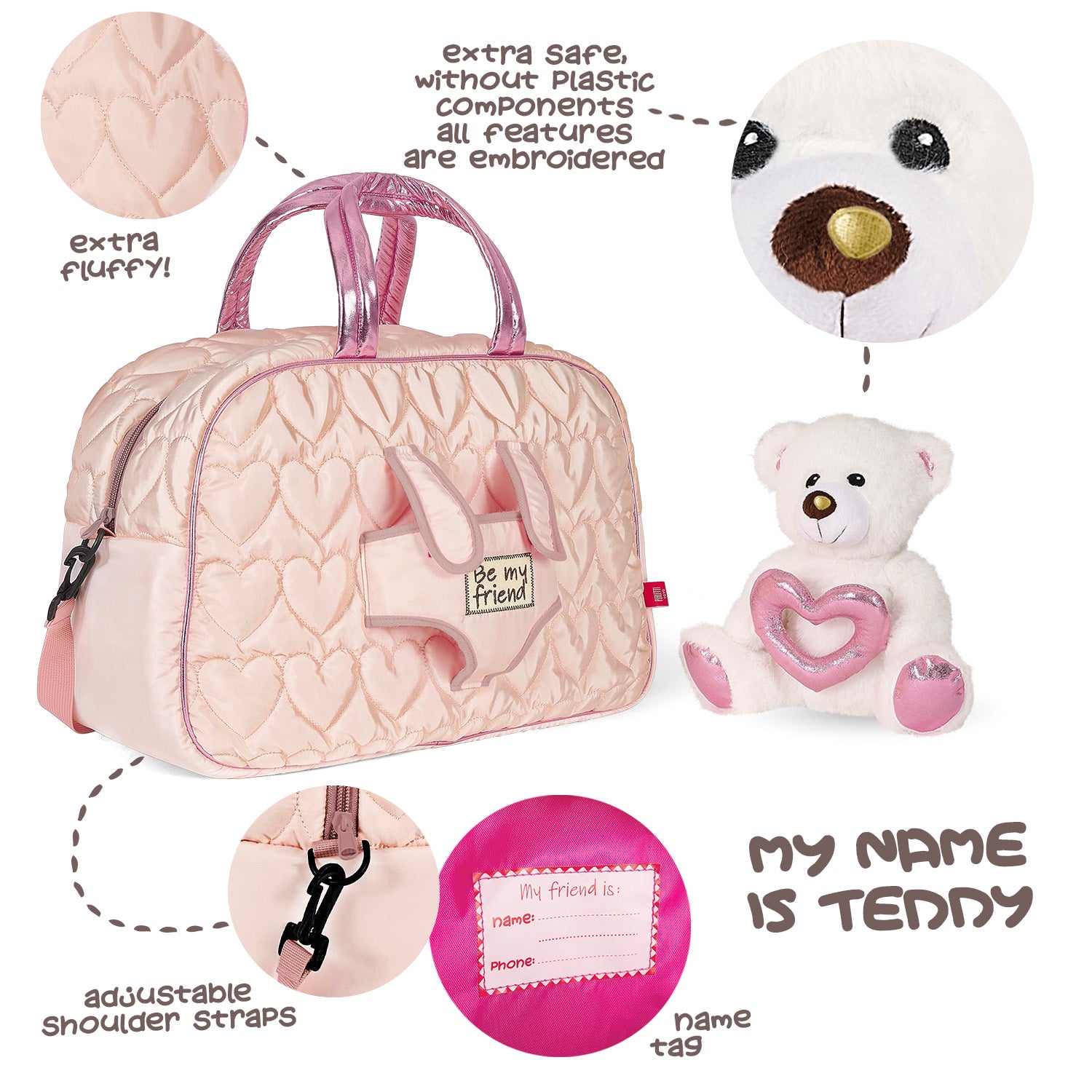 Borsa Sport Rosa con Orsetto Polare - Perletti