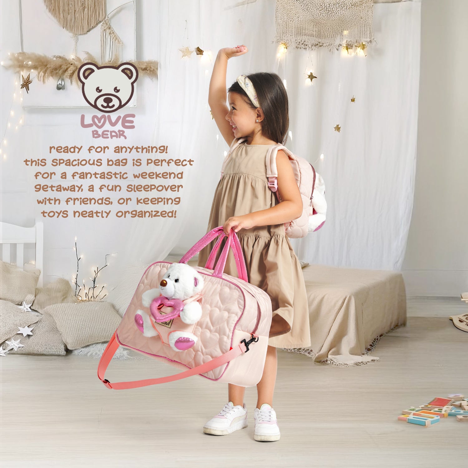 Borsa Sport Rosa con Orsetto Polare - Perletti