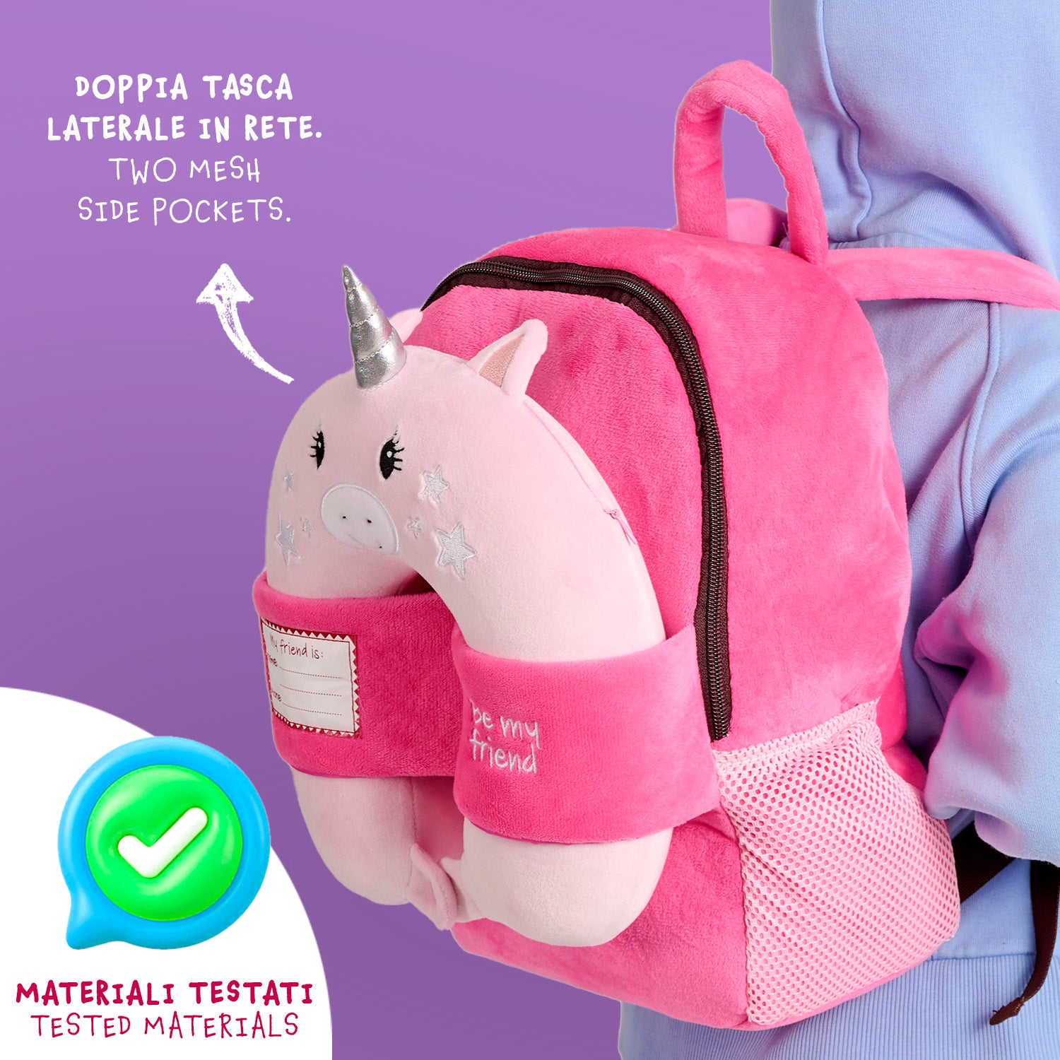 Zainetto con Cuscino da Viaggio Unicorno - Perletti