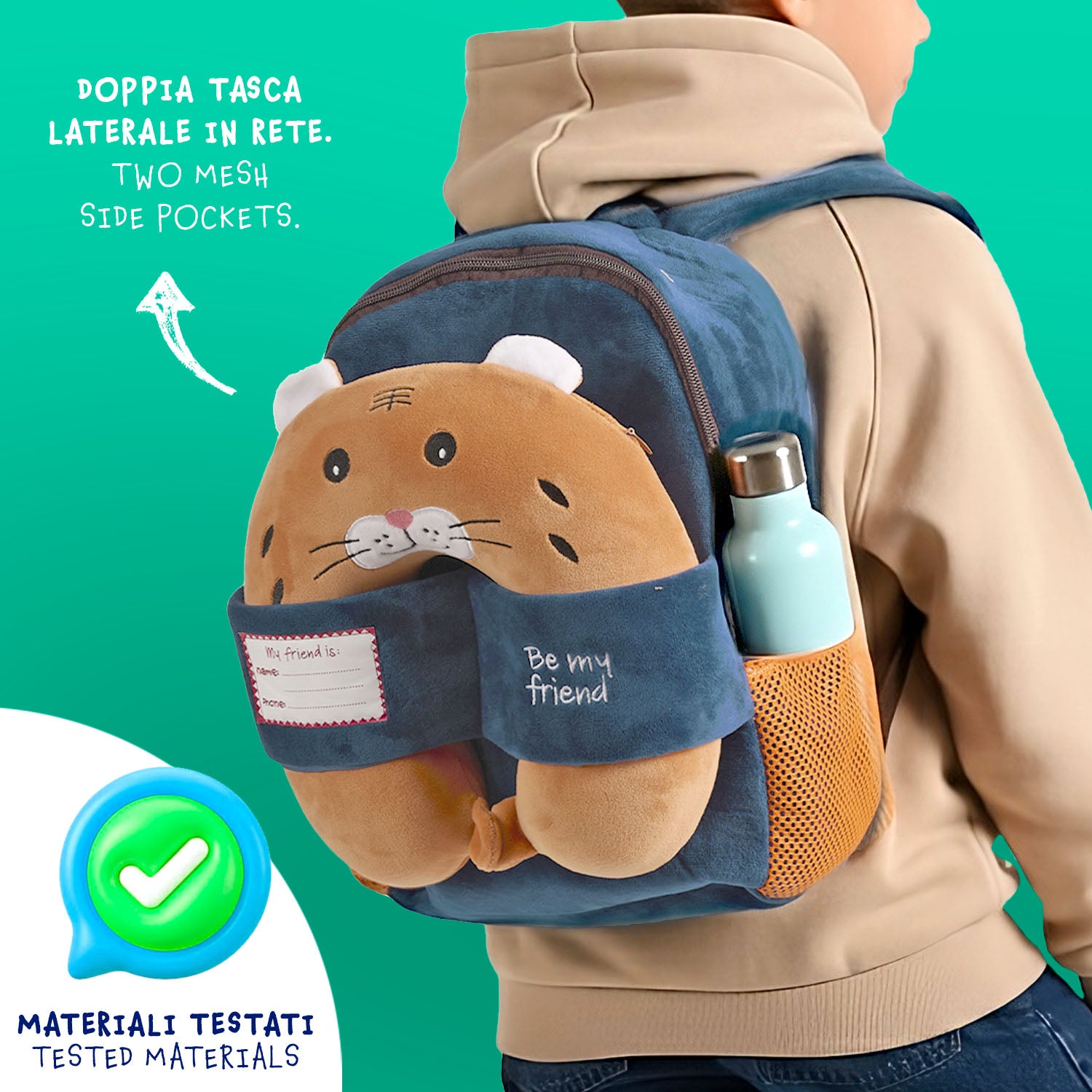 Zainetto con Cuscino da Viaggio Gatto