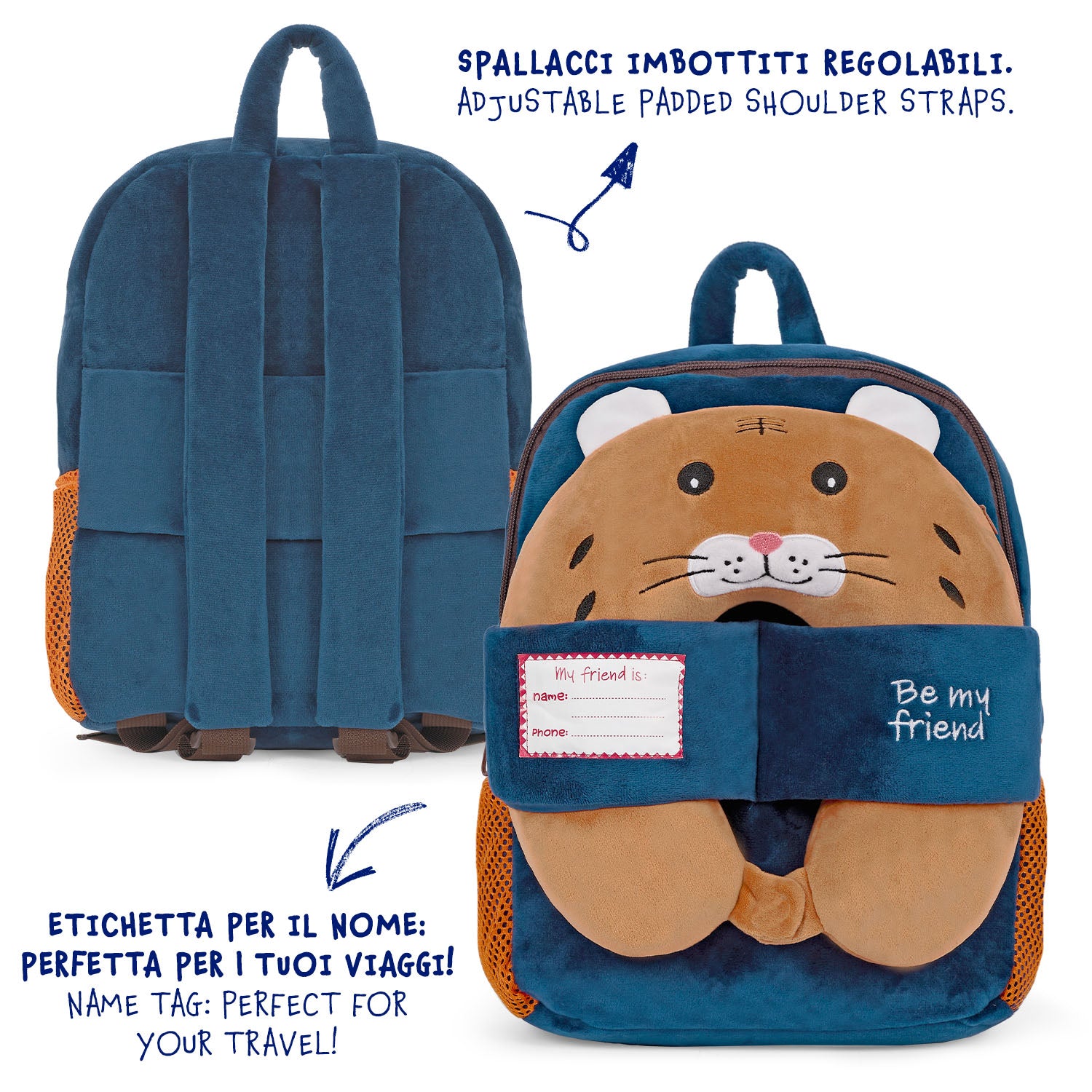 Zainetto con Cuscino da Viaggio Gatto