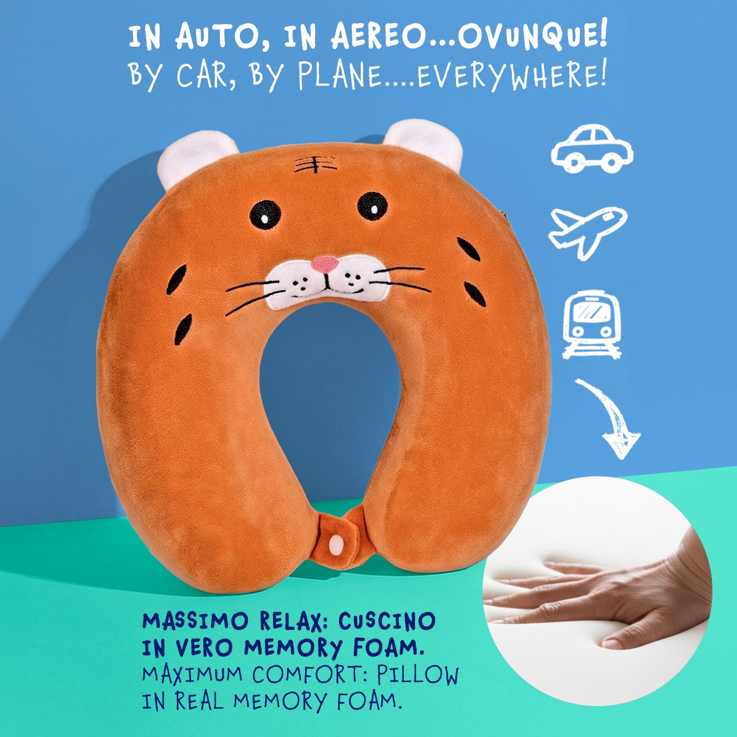 Zainetto con Cuscino da Viaggio Gatto - Perletti