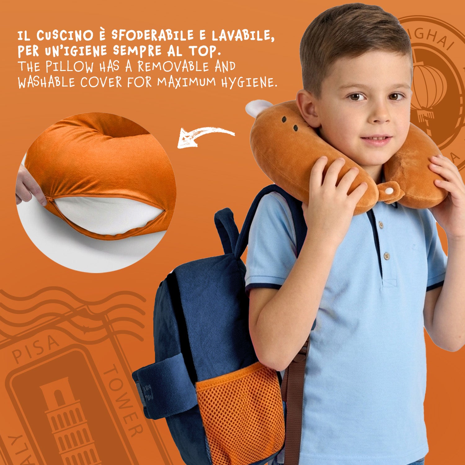Zainetto con Cuscino da Viaggio Gatto - Perletti