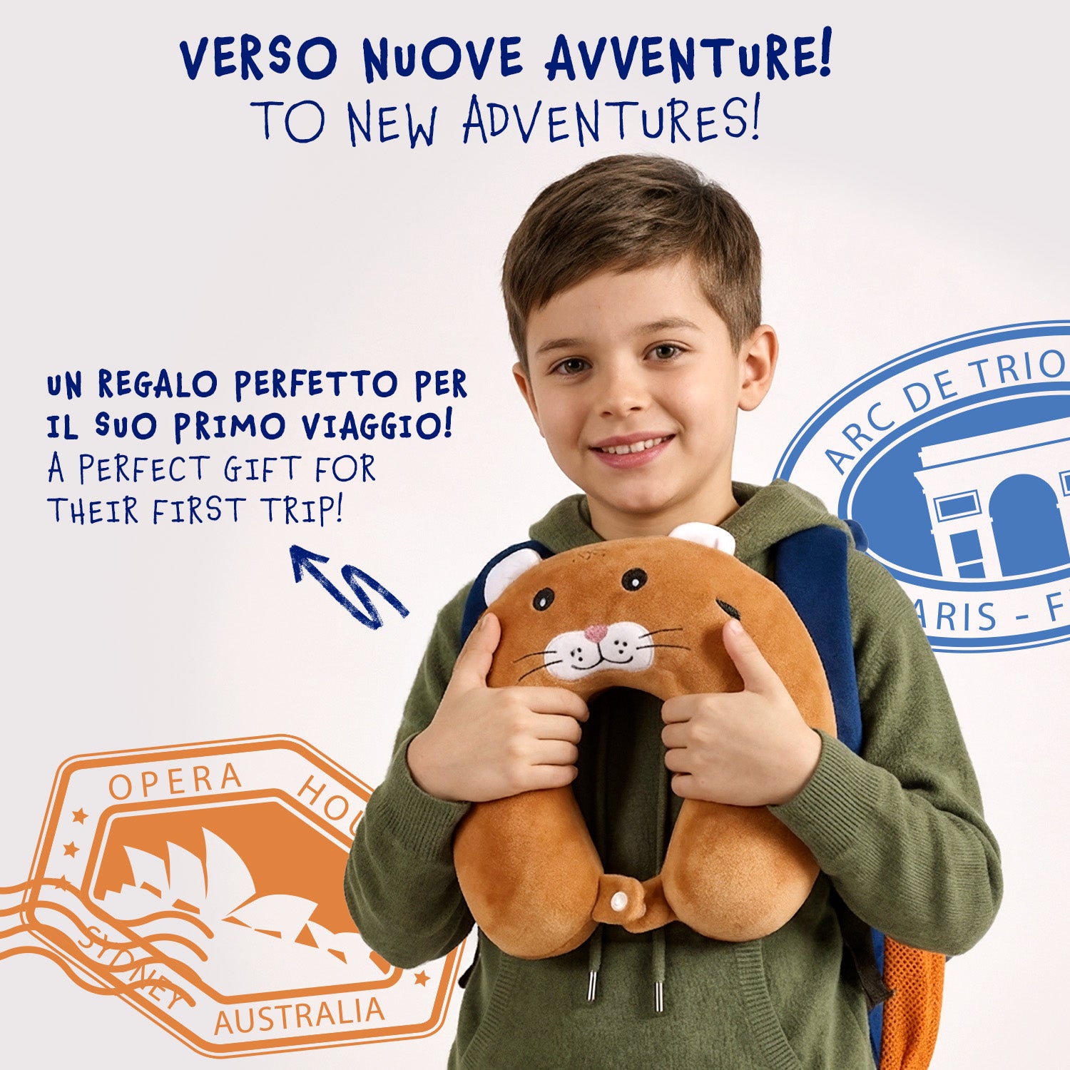 Zainetto con Cuscino da Viaggio Gatto - Perletti