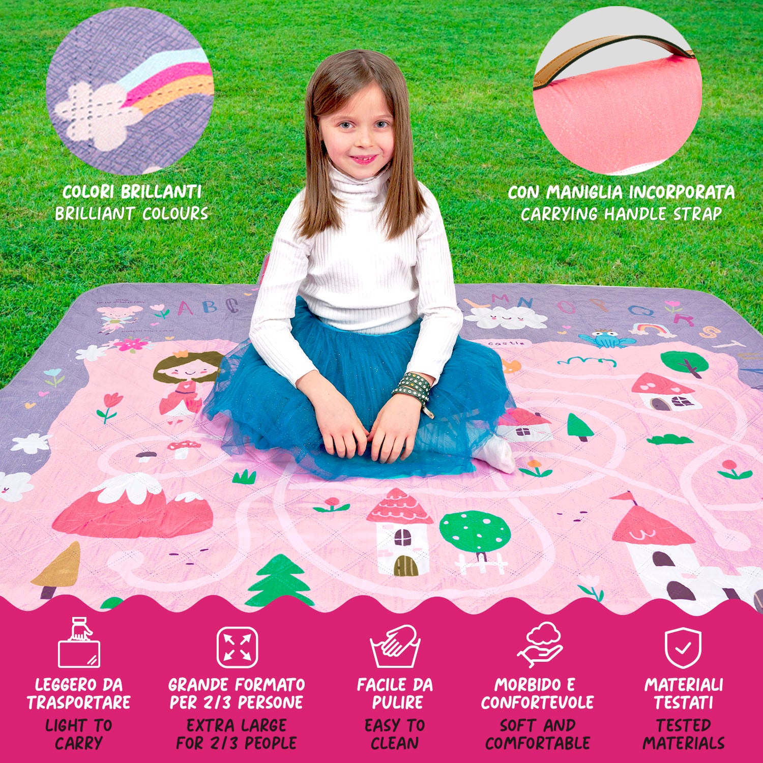Telo Picnic Bambini Castello delle Fiabe - Perletti