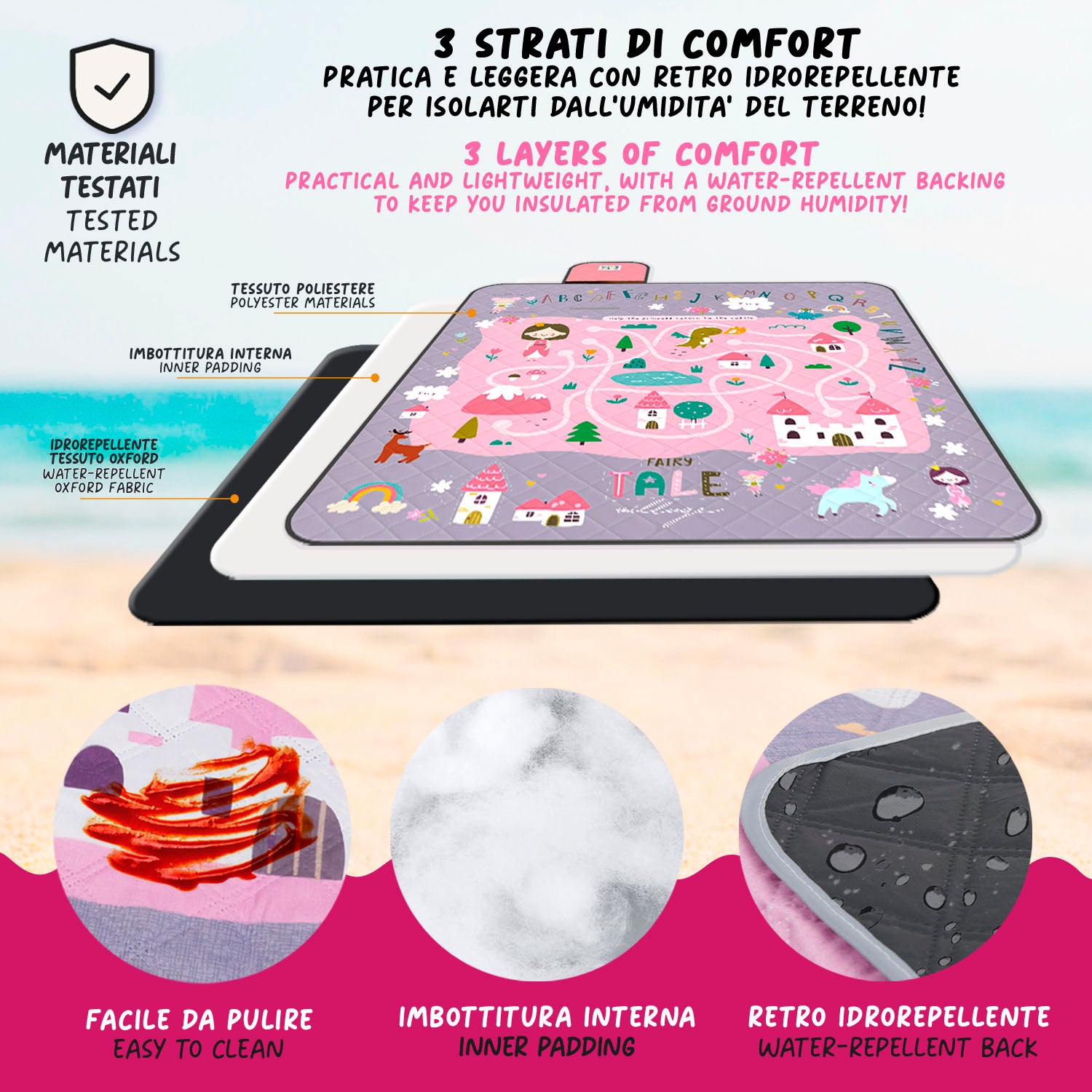 Telo Picnic Bambini Castello delle Fiabe - Perletti