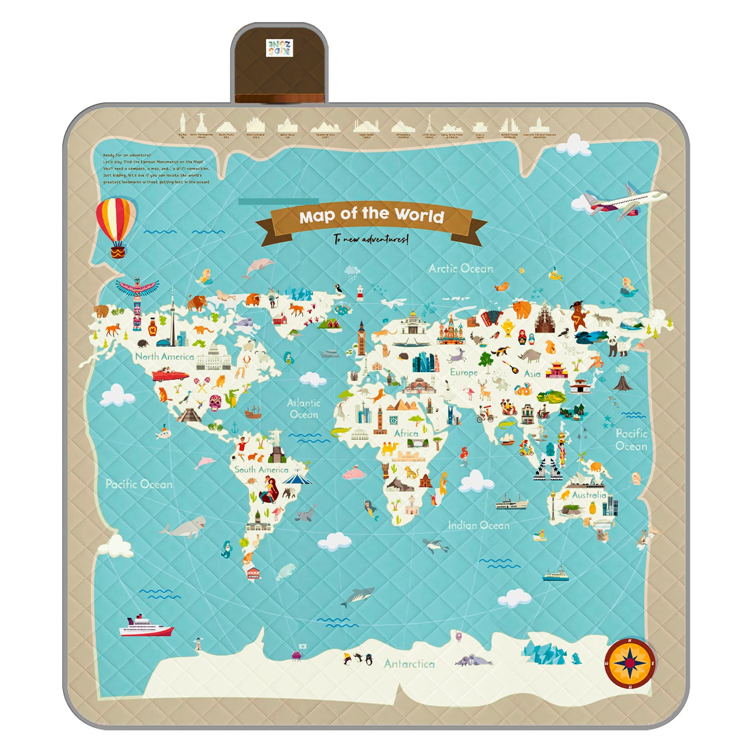 Telo Picnic Bambini Mappamondo - Perletti