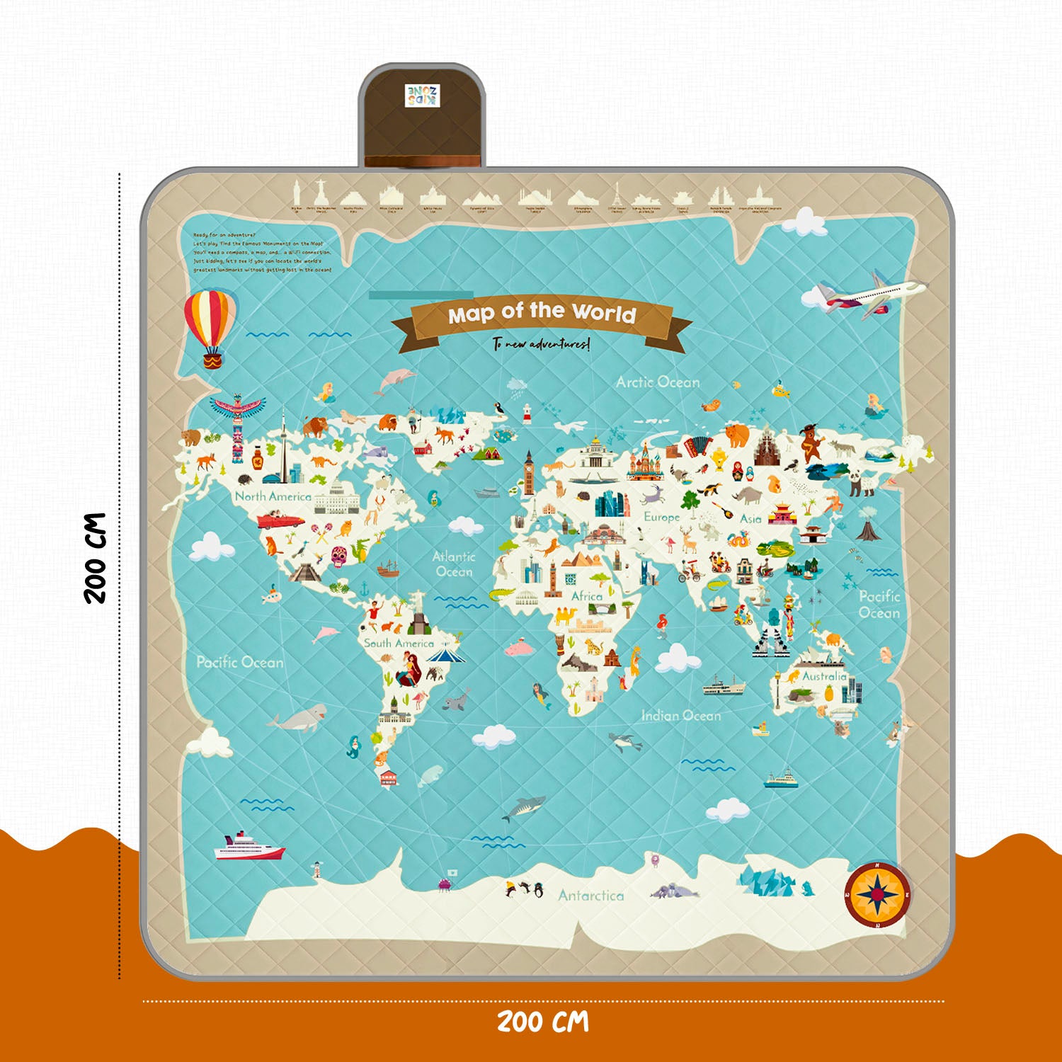 Telo Picnic Bambini Mappamondo - Perletti