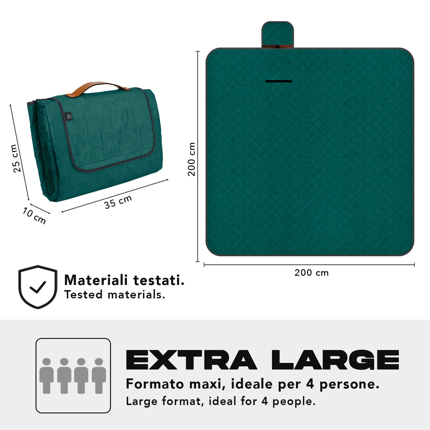 Telo Picnic Adulto con Foglie - Perletti