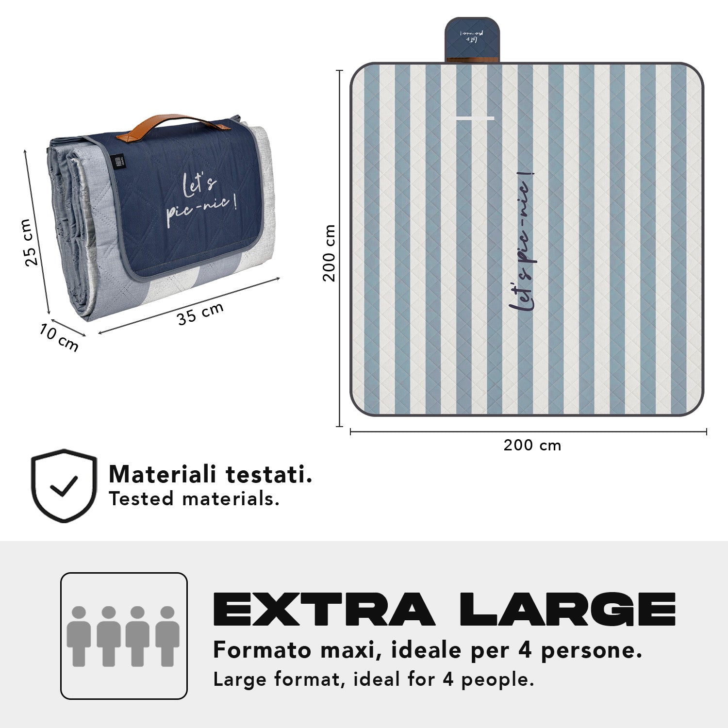 Telo Picnic Adulto Rigato - Perletti