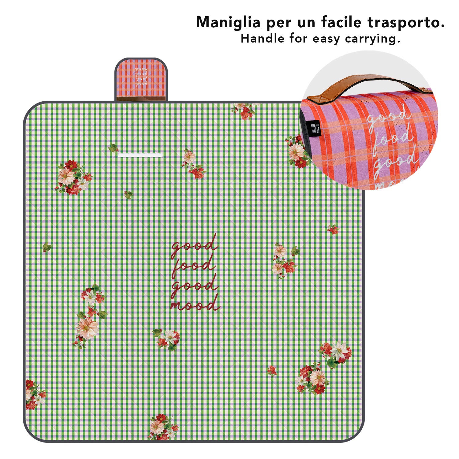 Telo Picnic Adulto Vichy Floreale - Perletti