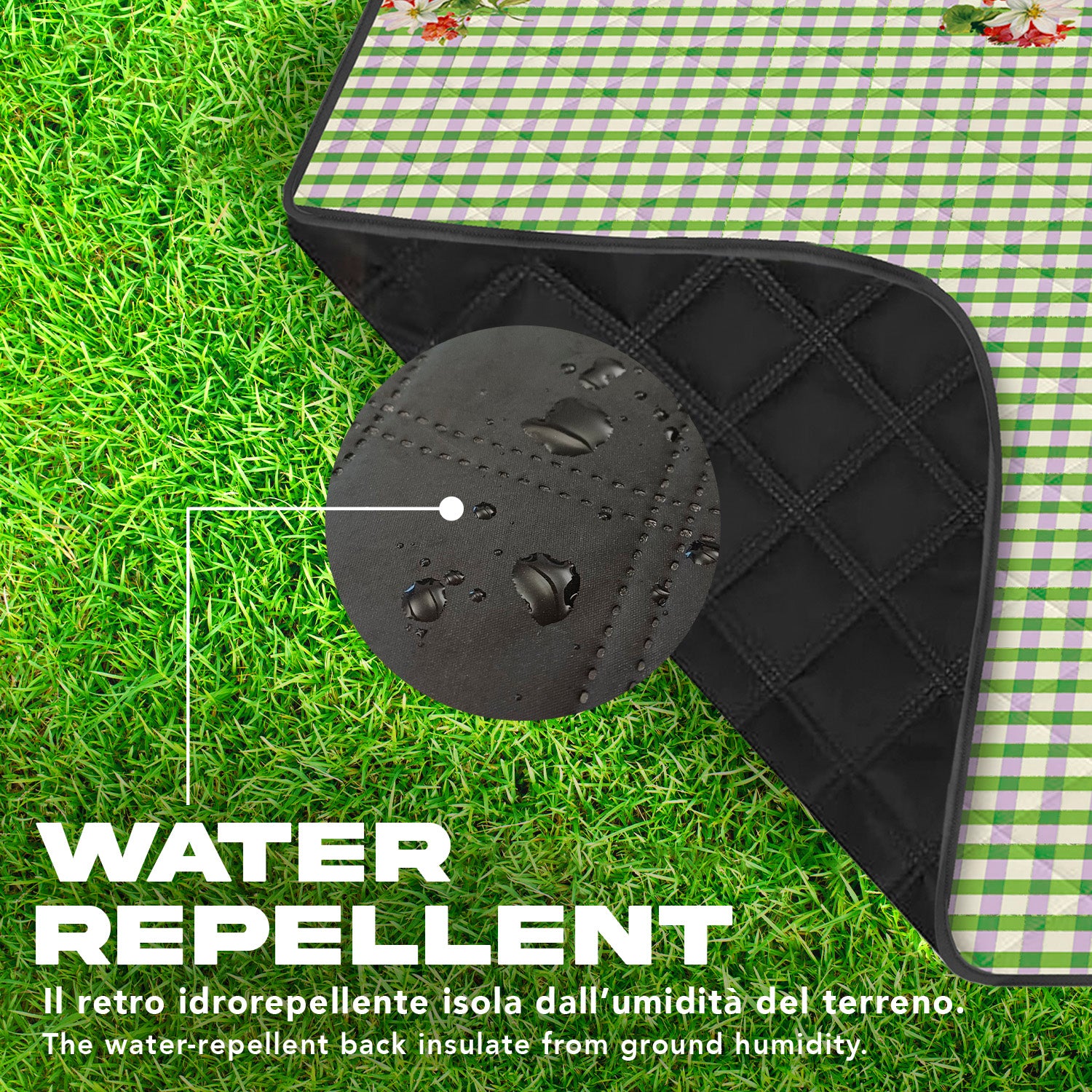 Telo Picnic Adulto Vichy Floreale - Perletti