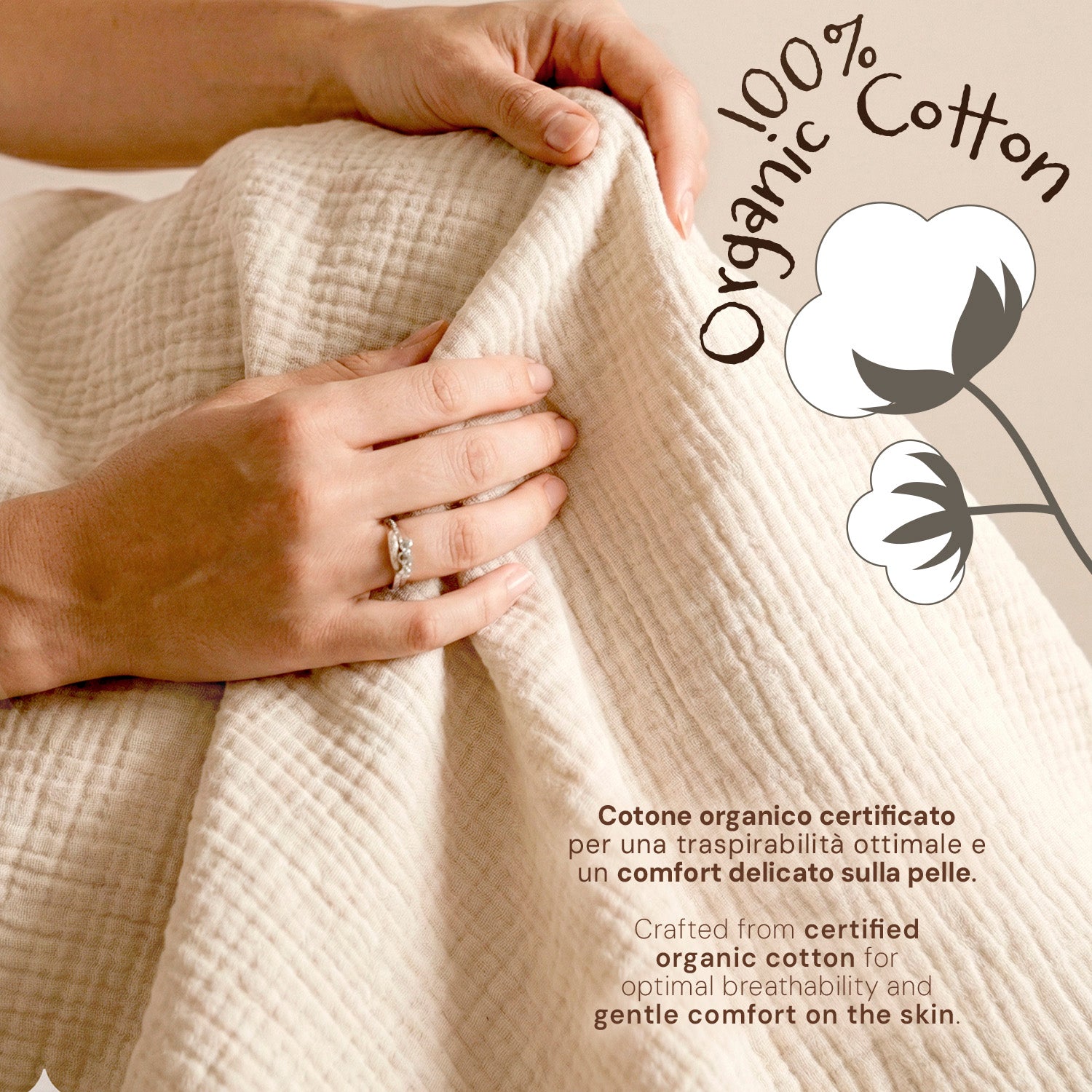 Sacco Nanna 1.0 TOG in Cotone Organico con Piedini - Perletti