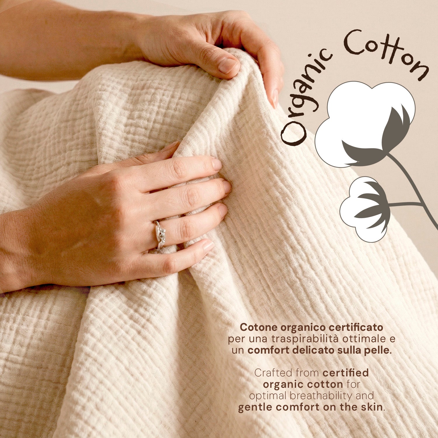 Sacco Nanna 2.5 TOG in Cotone Organico con Maniche Staccabili - Perletti