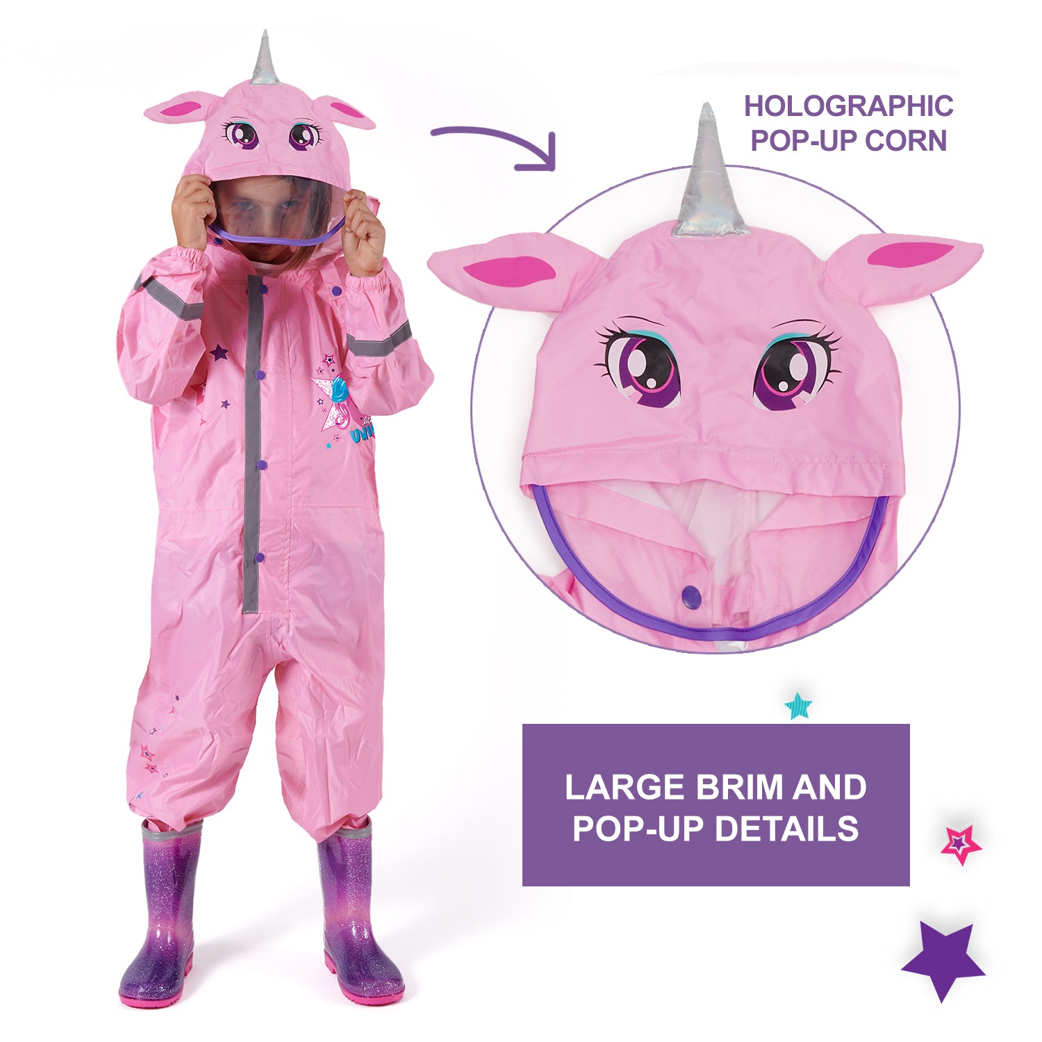 Tuta Impermeabile Bambina Unicorno