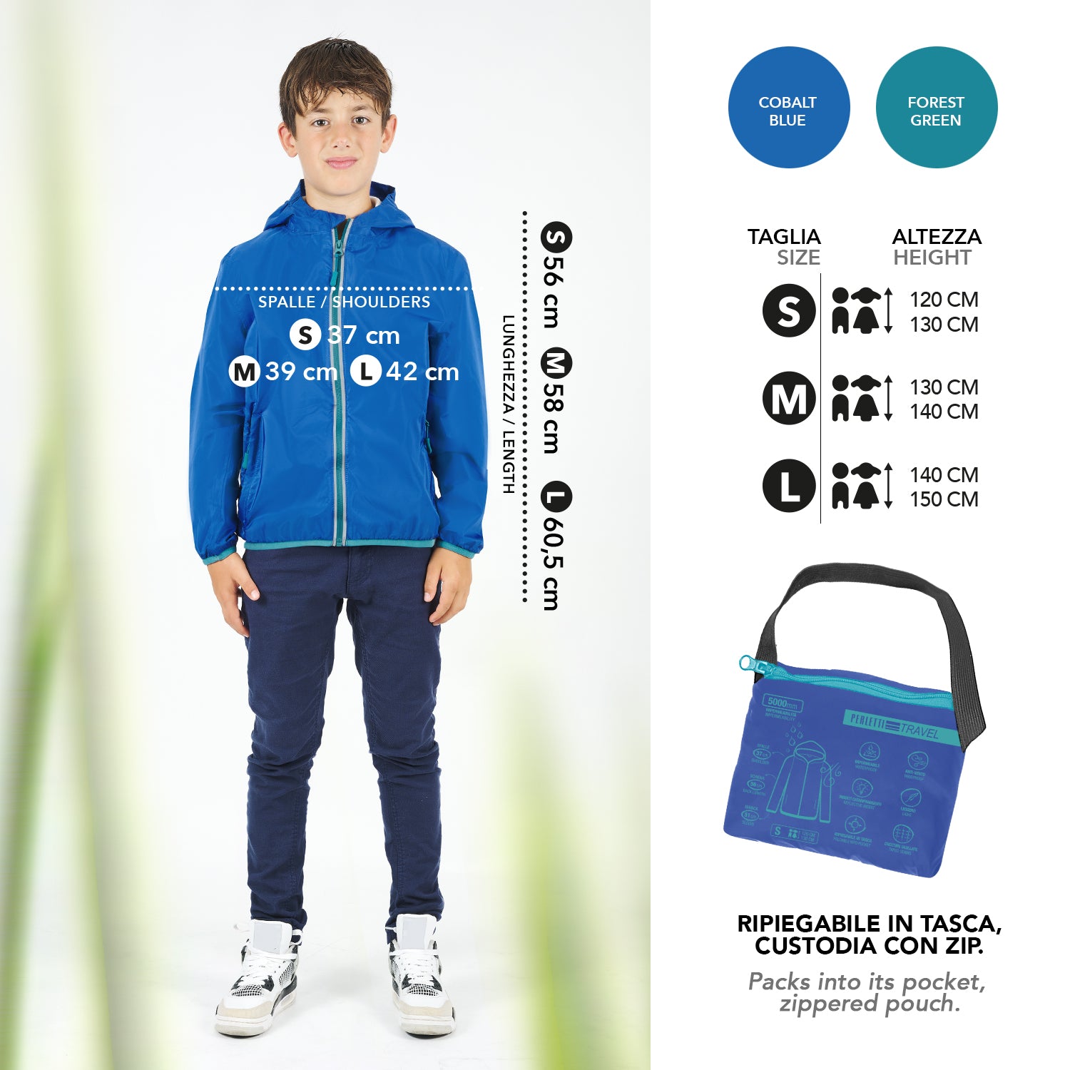 Giacca a Vento Impermeabile Bambini - Perletti