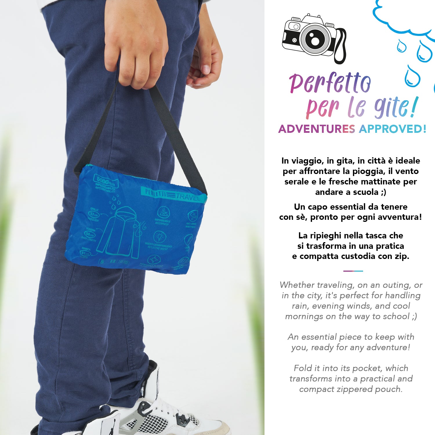 Giacca a Vento Impermeabile Bambini - Perletti