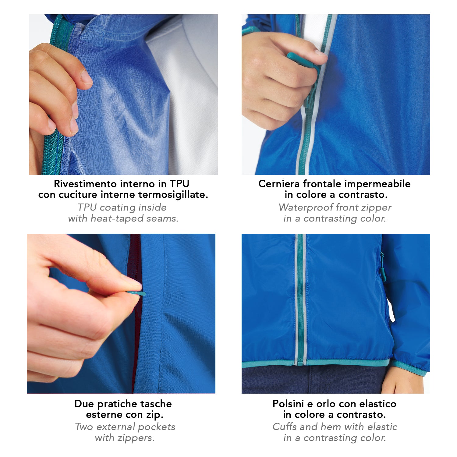 PERLETTI Giacca Antivento Impermeabile Unisex - Ultra Leggera Con Cappuccio, Ripiegabile In Tasca Per Trekking E Viaggi - Foto 4