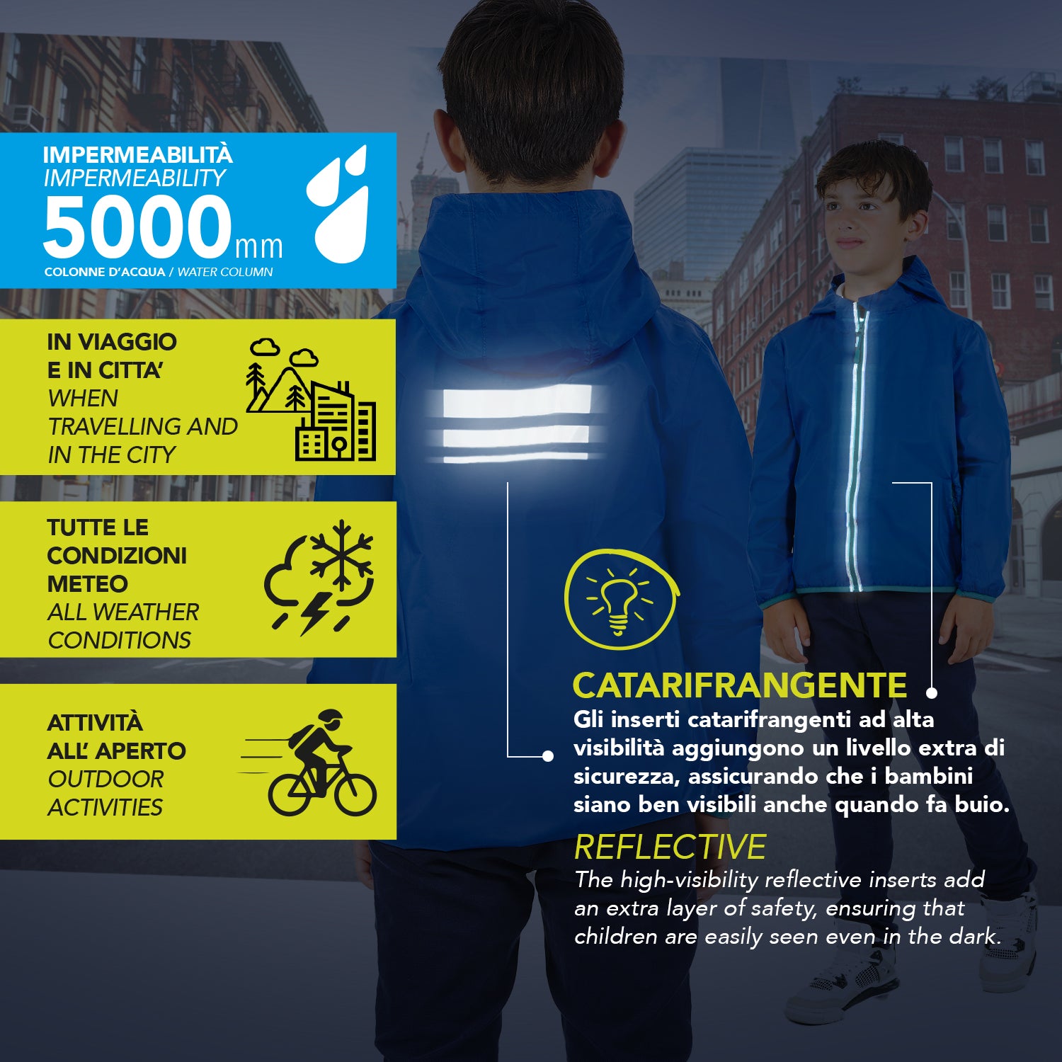 Giacca a Vento Impermeabile Bambini - Perletti