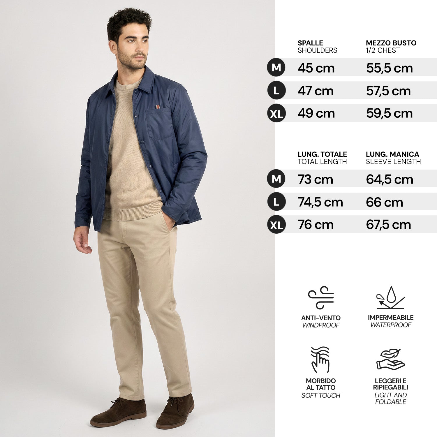 Giacca Overshirt Impermeabile Uomo - Perletti