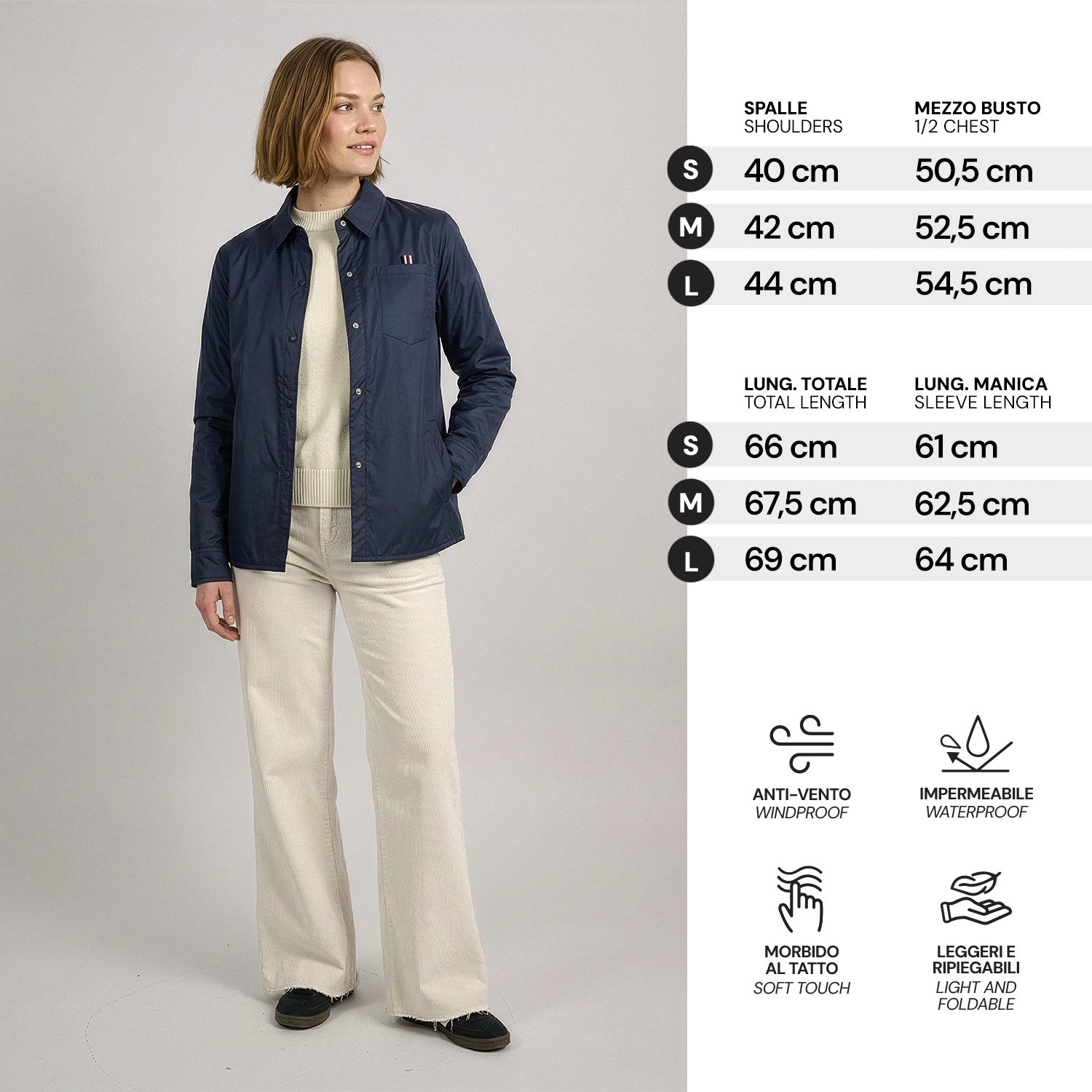 Giacca Overshirt Impermeabile Donna - Perletti