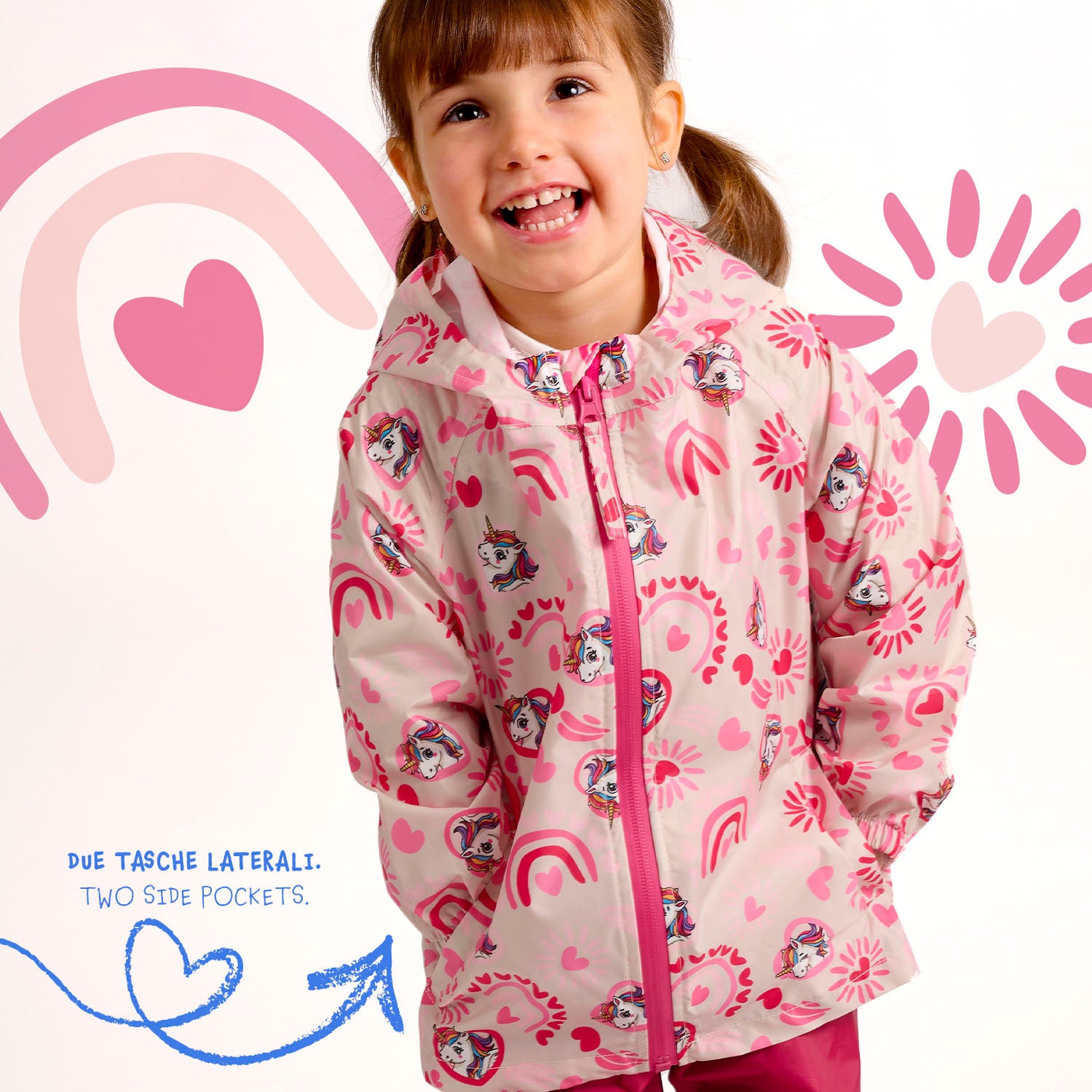 Set Pioggia Impermeabile Bambina - Perletti