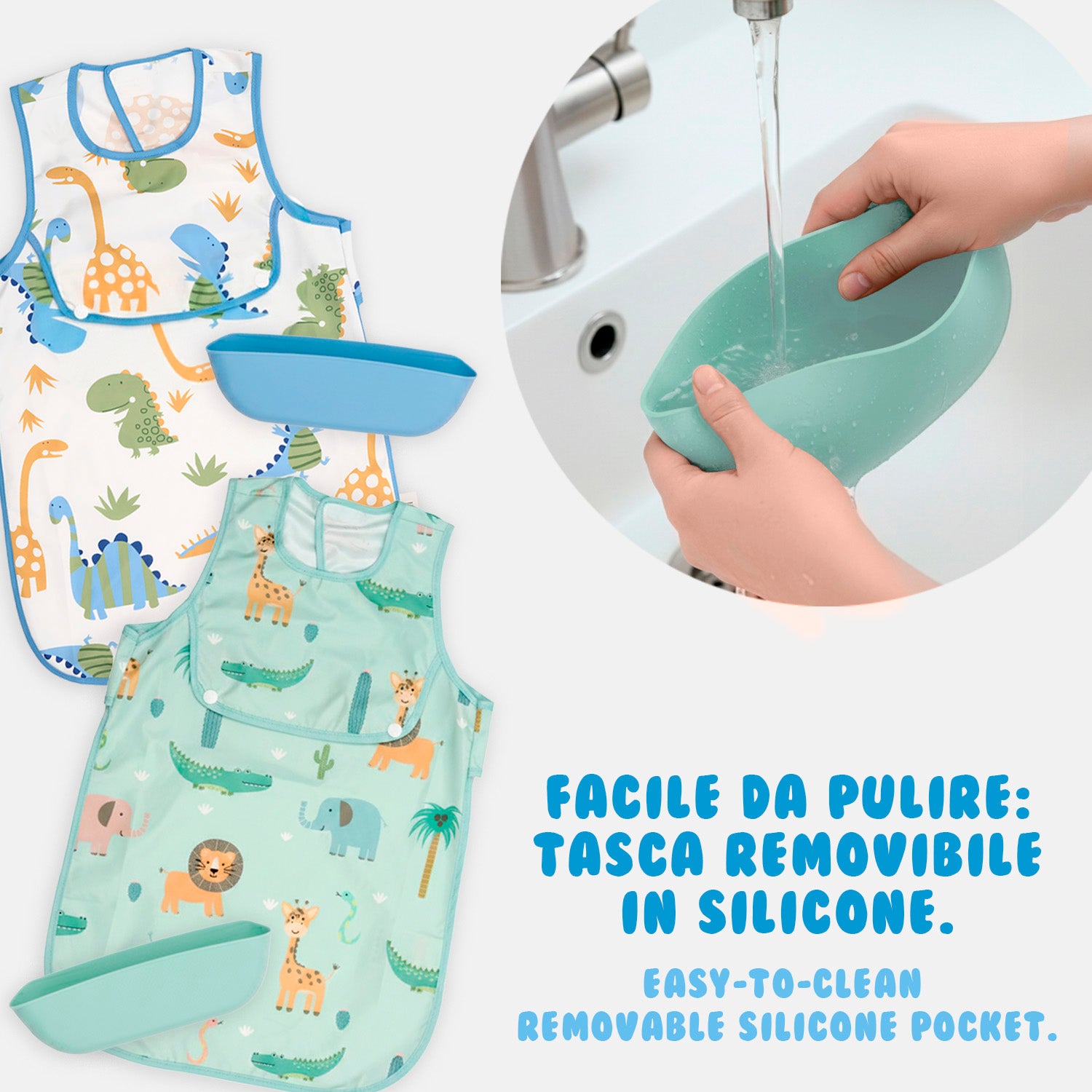 Bavaglino Impermeabile - Pack Doppio Bambino - Perletti
