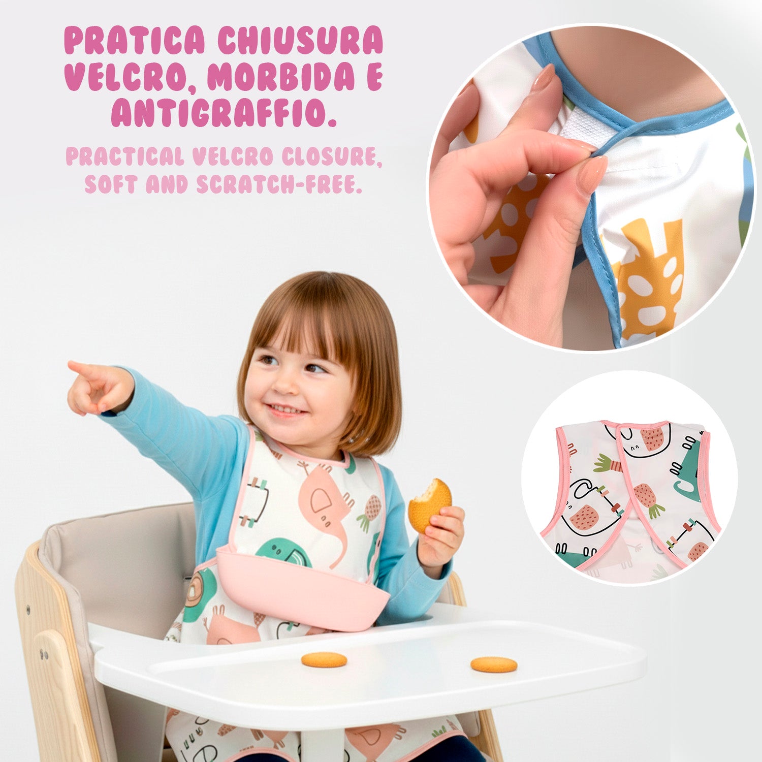 Bavaglino Impermeabile - Pack Doppio Bambina - Perletti