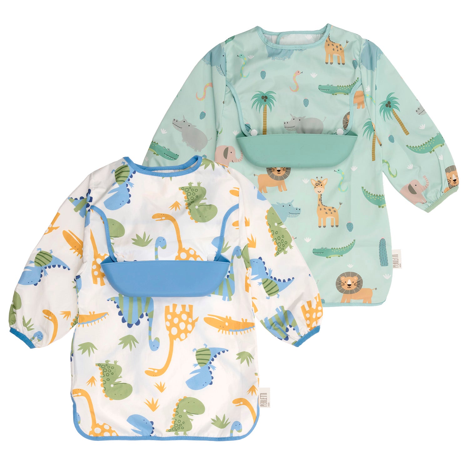 Bavaglino Impermeabile con Maniche - Pack Doppio Bambino - Perletti