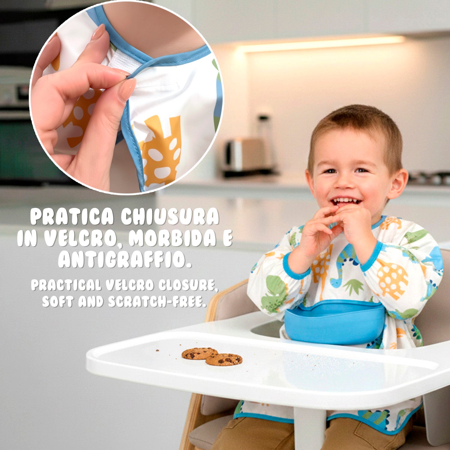 Bavaglino Impermeabile con Maniche - Pack Doppio Bambino - Perletti