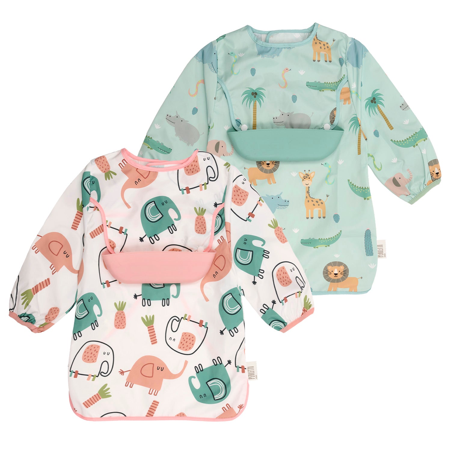 Bavaglino Impermeabile con Maniche - Pack Doppio Bambina - Perletti