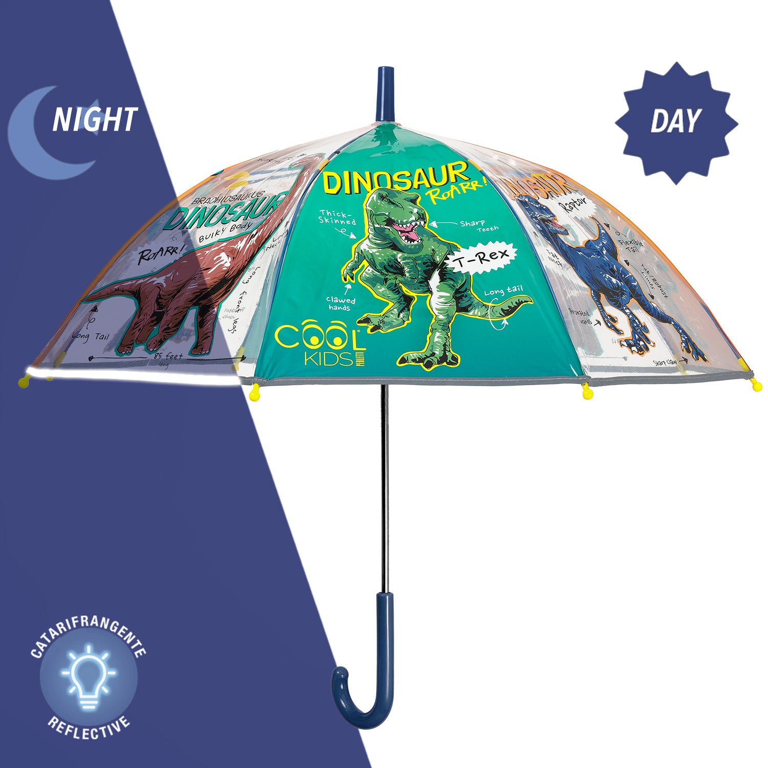 Ombrello Trasparente Dinosauri Manuale - Perletti