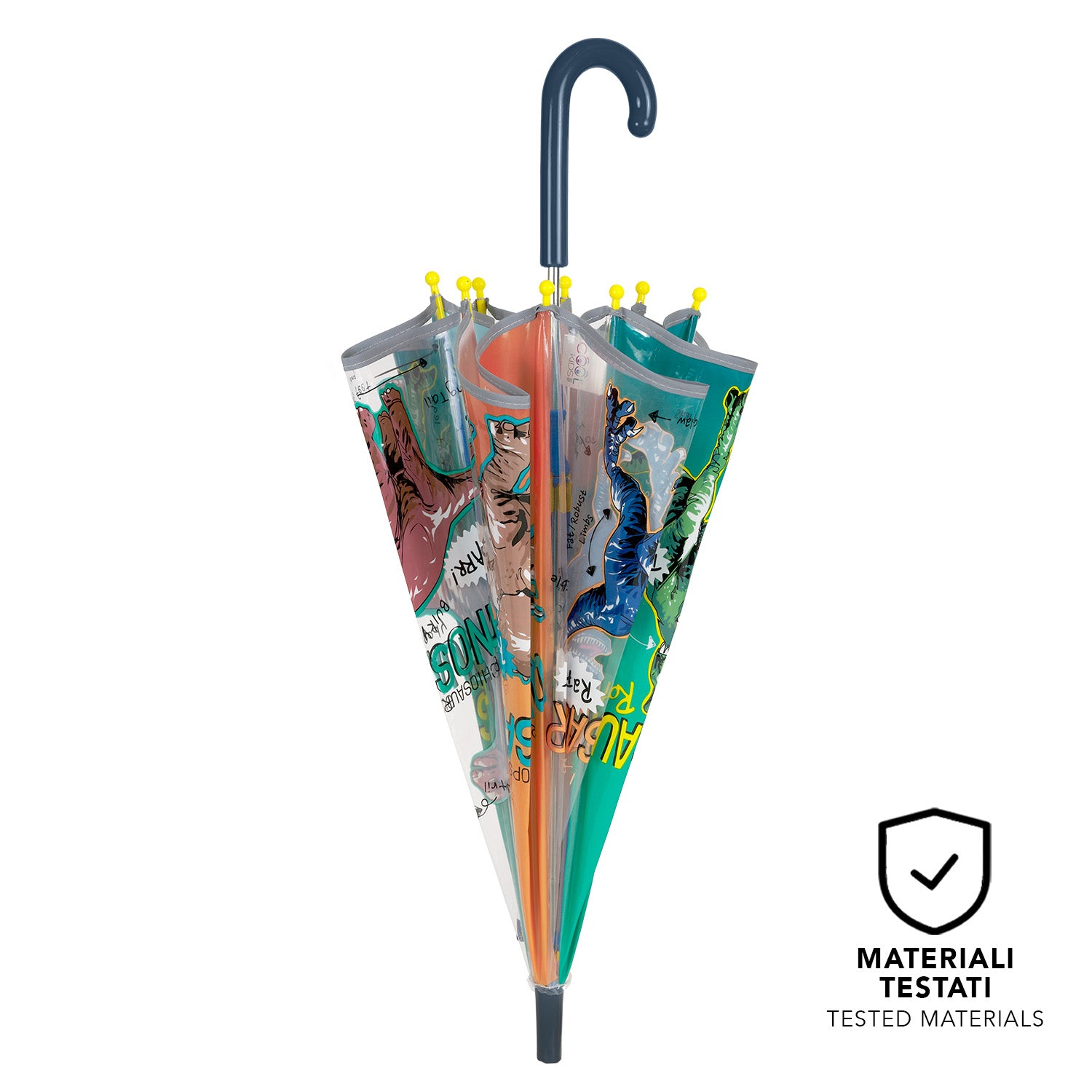 Ombrello Trasparente Dinosauri Manuale - Perletti