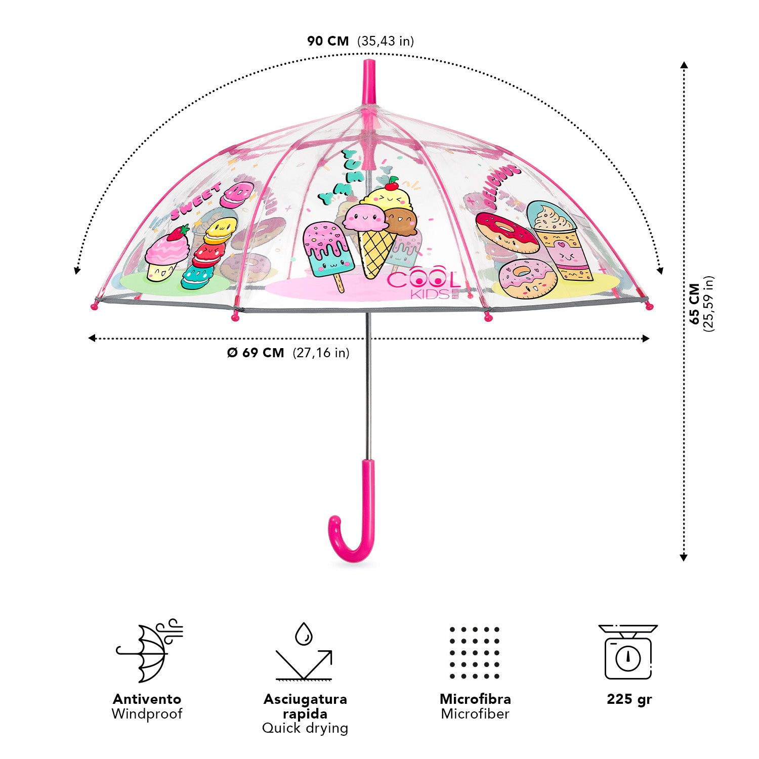 Ombrello Trasparente Gelati - Perletti