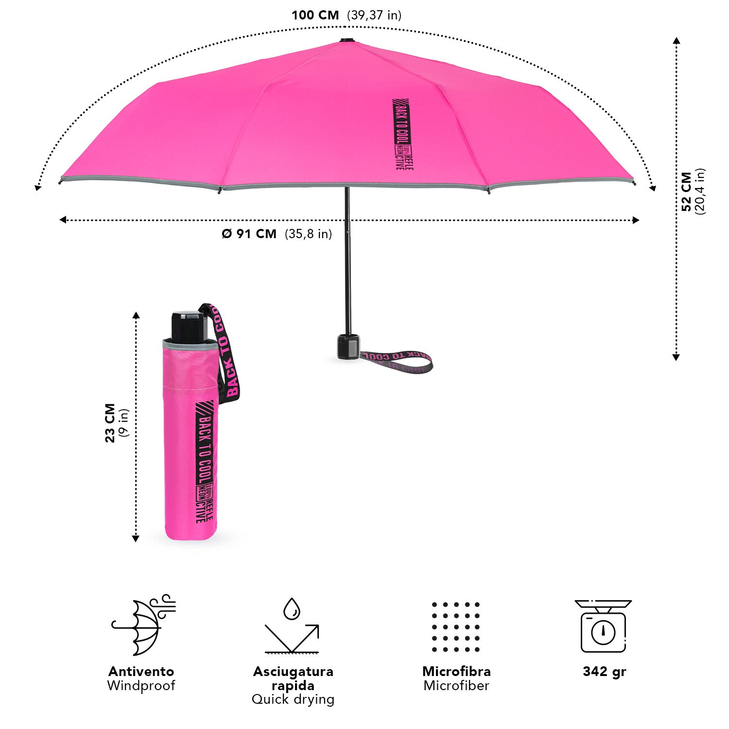 Ombrello Pieghevole Back to Cool - Perletti