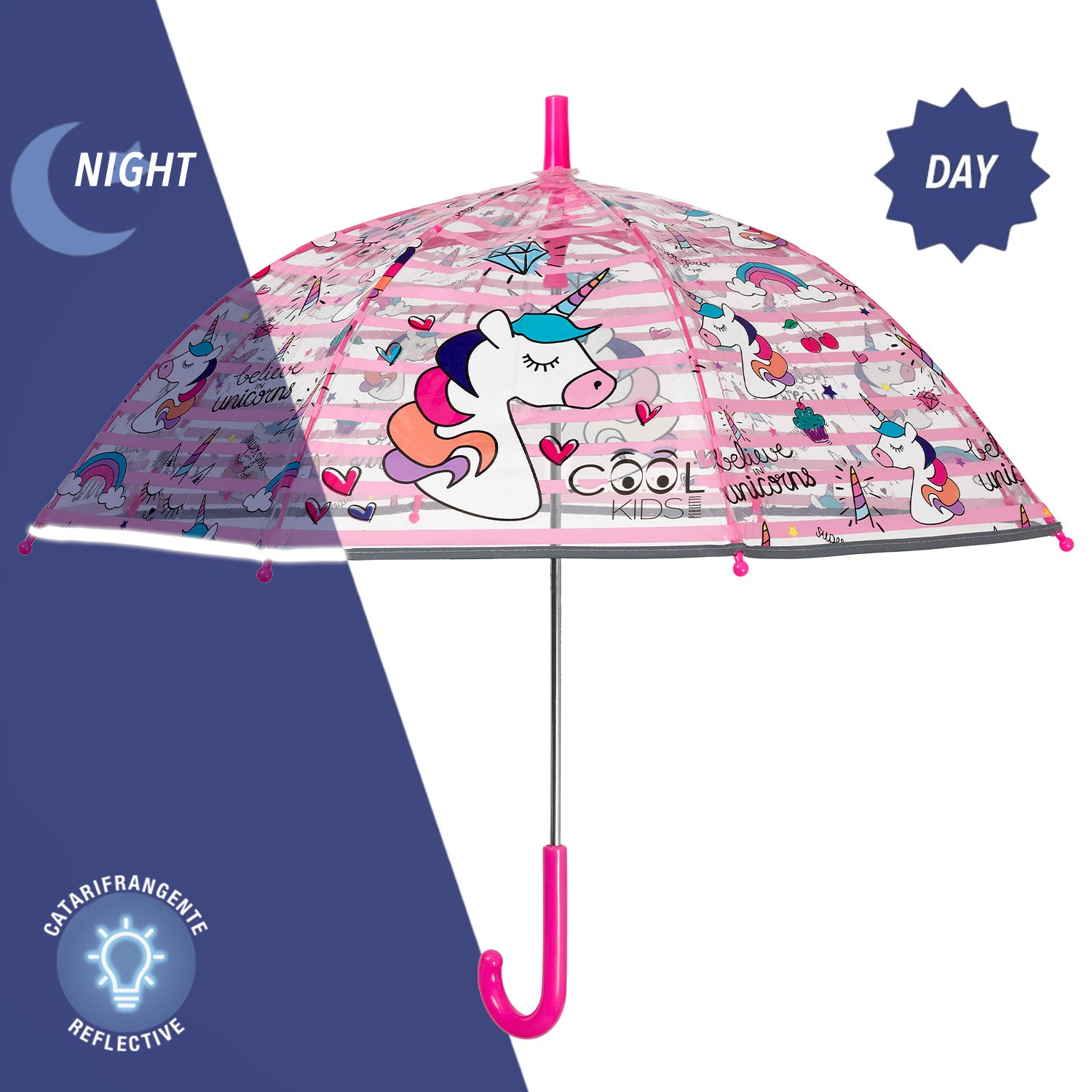 Ombrello in pvc trasparente con disegno di cartone animato • Bambini World Ombrello in pvc trasparente con disegno di cartone animato • Bambini World