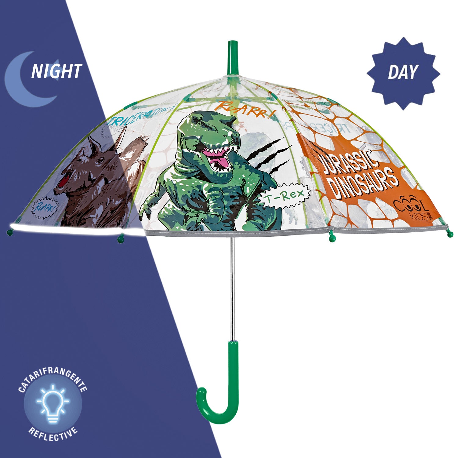 Ombrello Trasparente Dinosauri Giurassici - Perletti