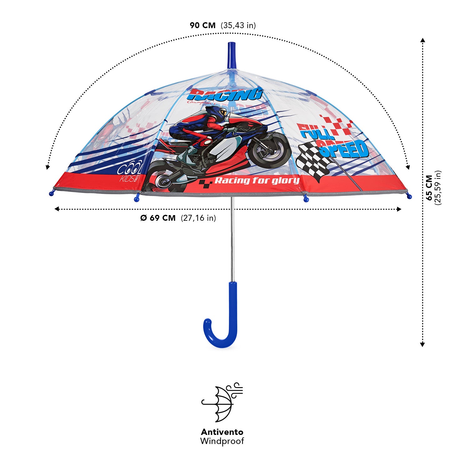 Ombrello Trasparente Racing - Perletti