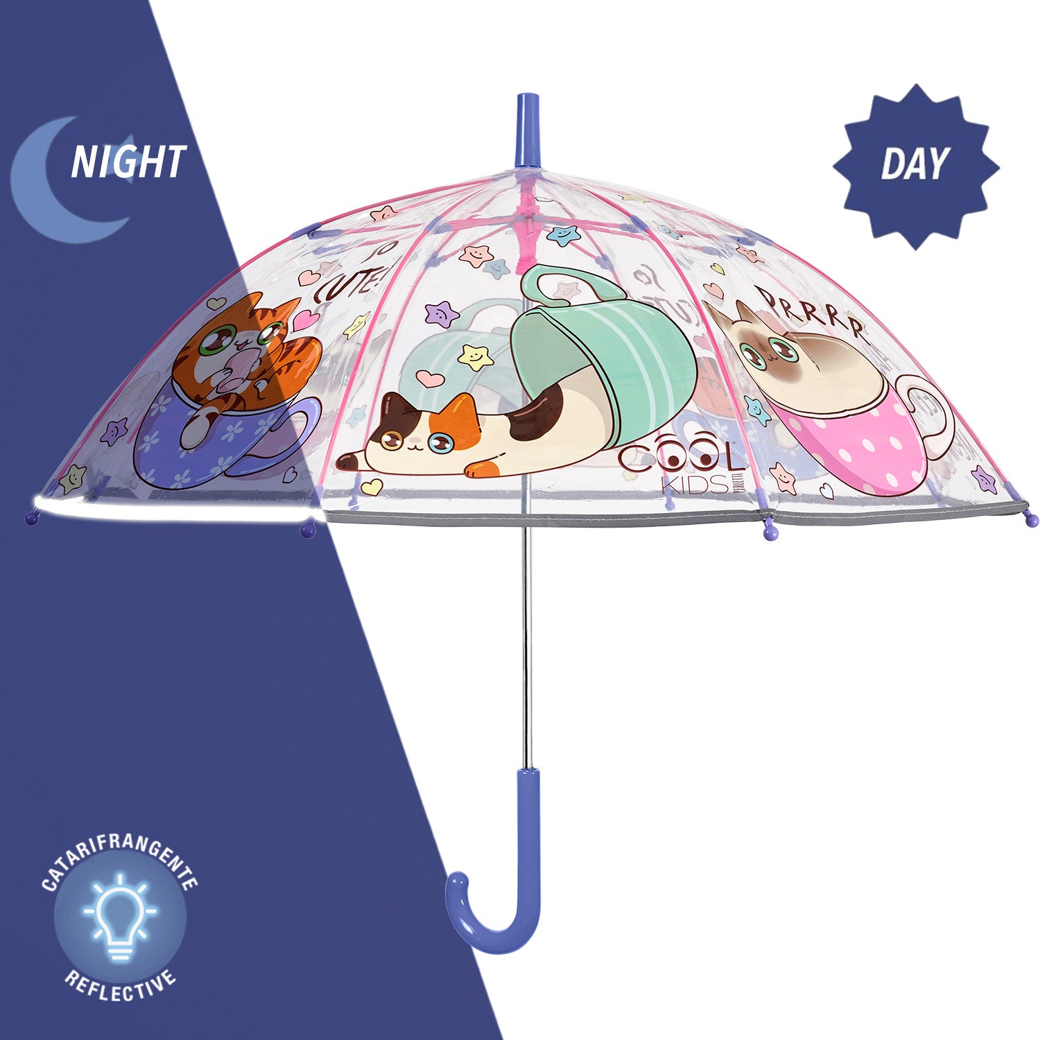 Ombrello Trasparente Gatti Kawaii - Perletti