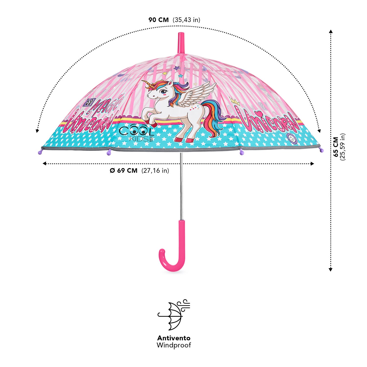 Ombrello Trasparente Magico Unicorno - Perletti